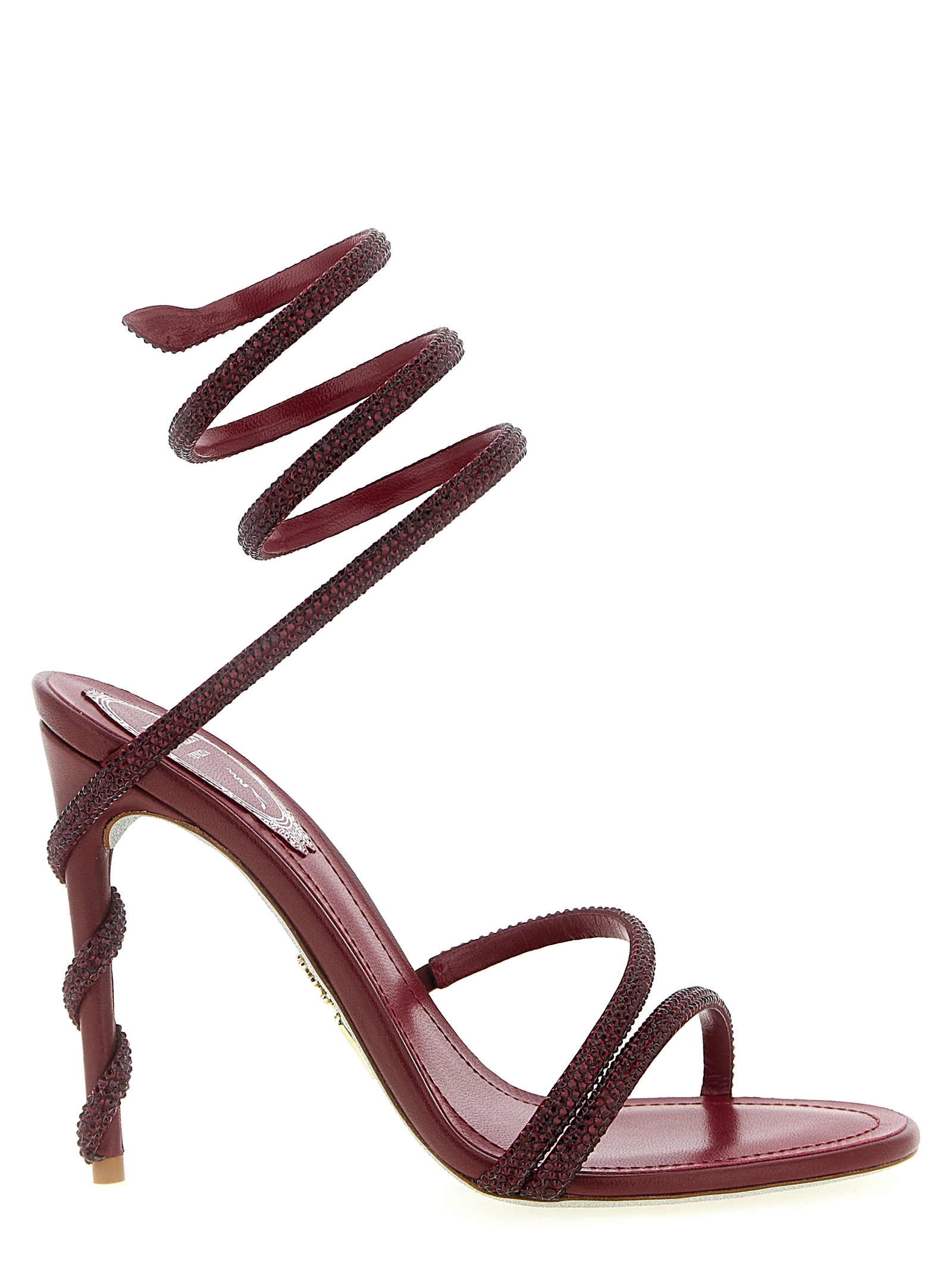 Bordeaux Viscose Stiletto Heel Sandals