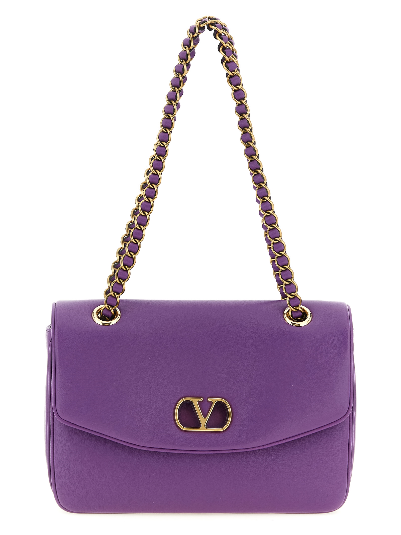Valentino Garavani Purple Lamb Leather Shoulder Bag - Women