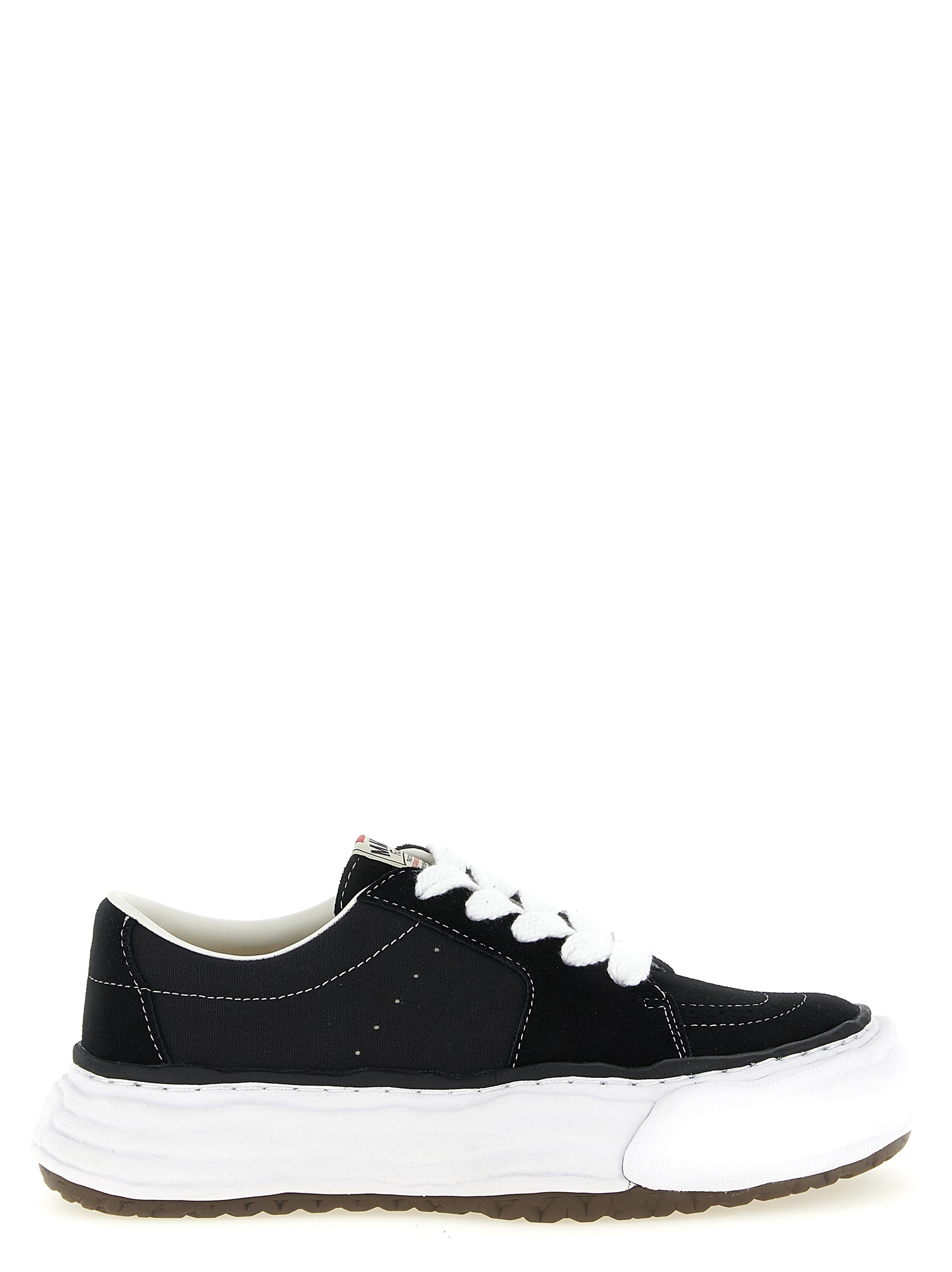 Black Cowhide Platform Sneakers