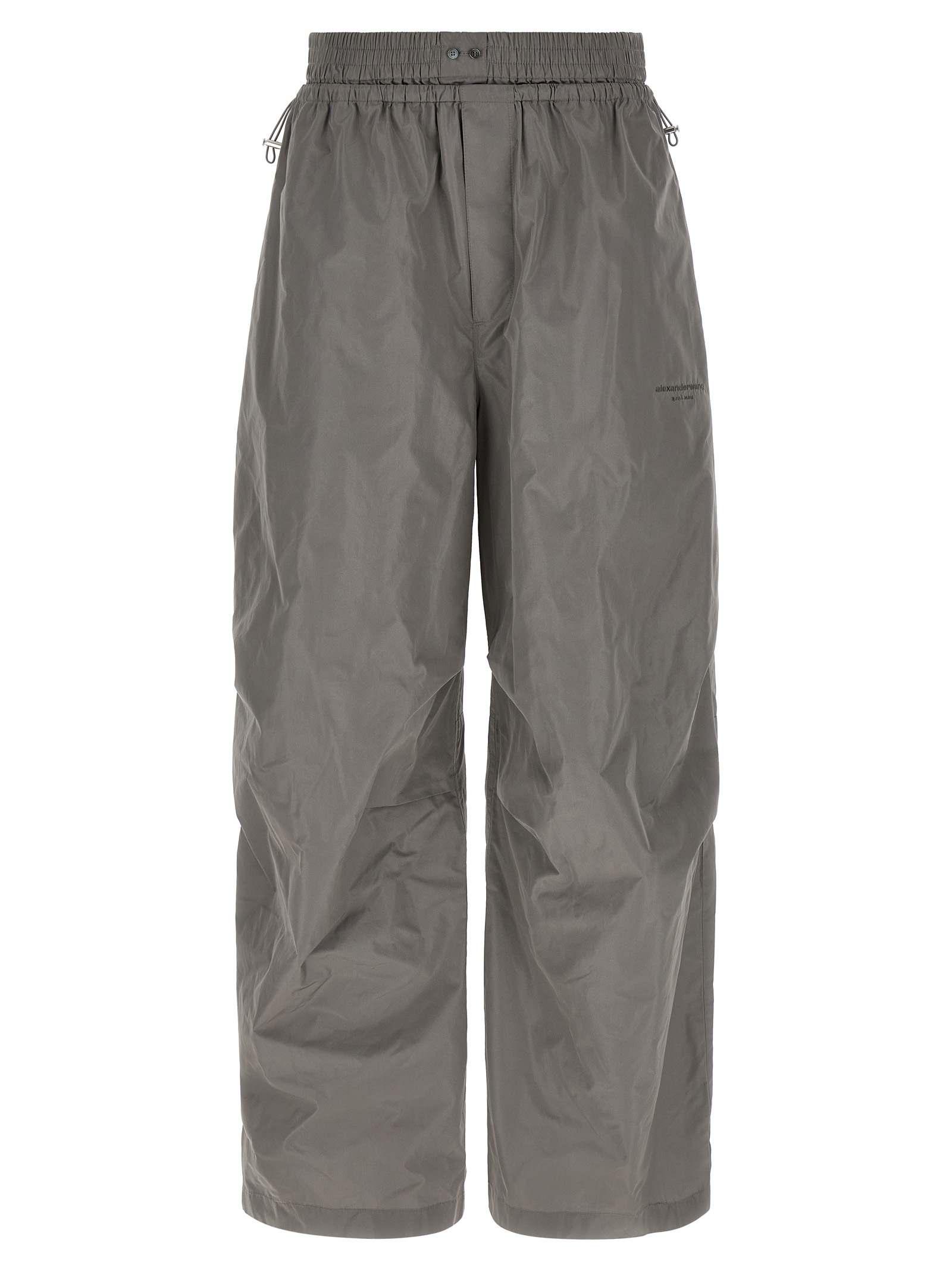Gray Polyester Athletic Pants