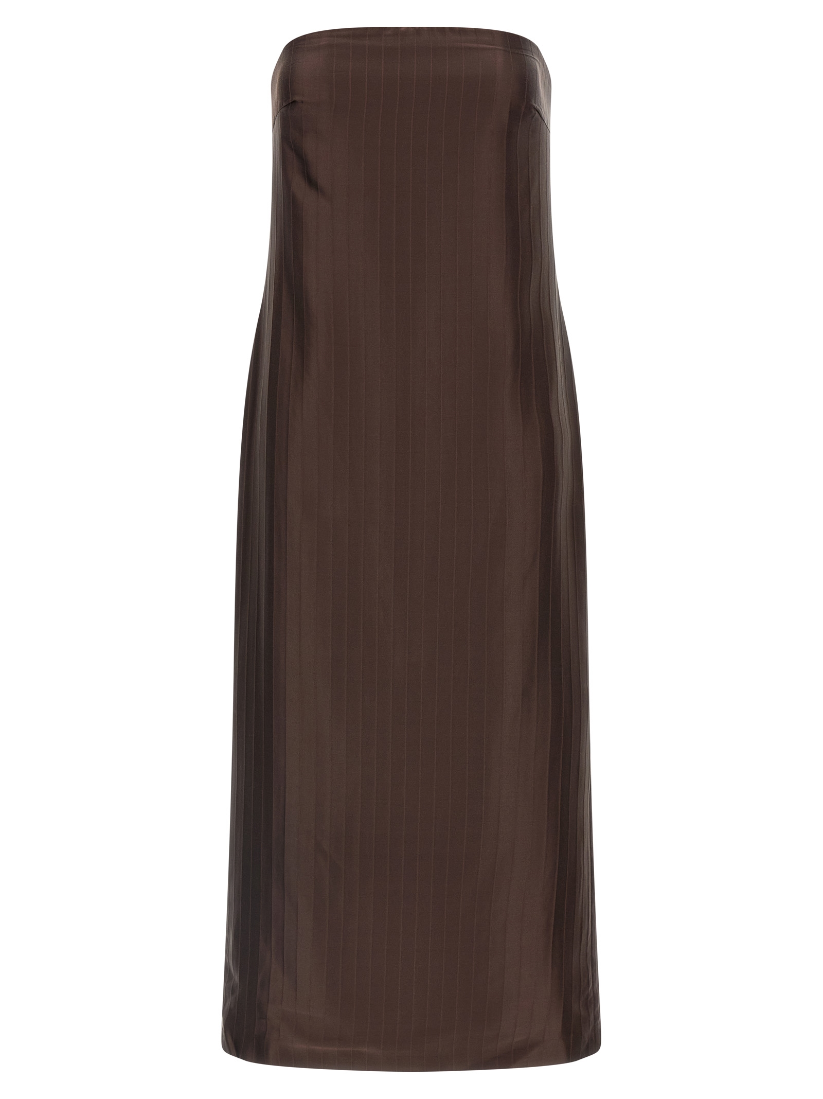 Brown Viscose Midi Dress