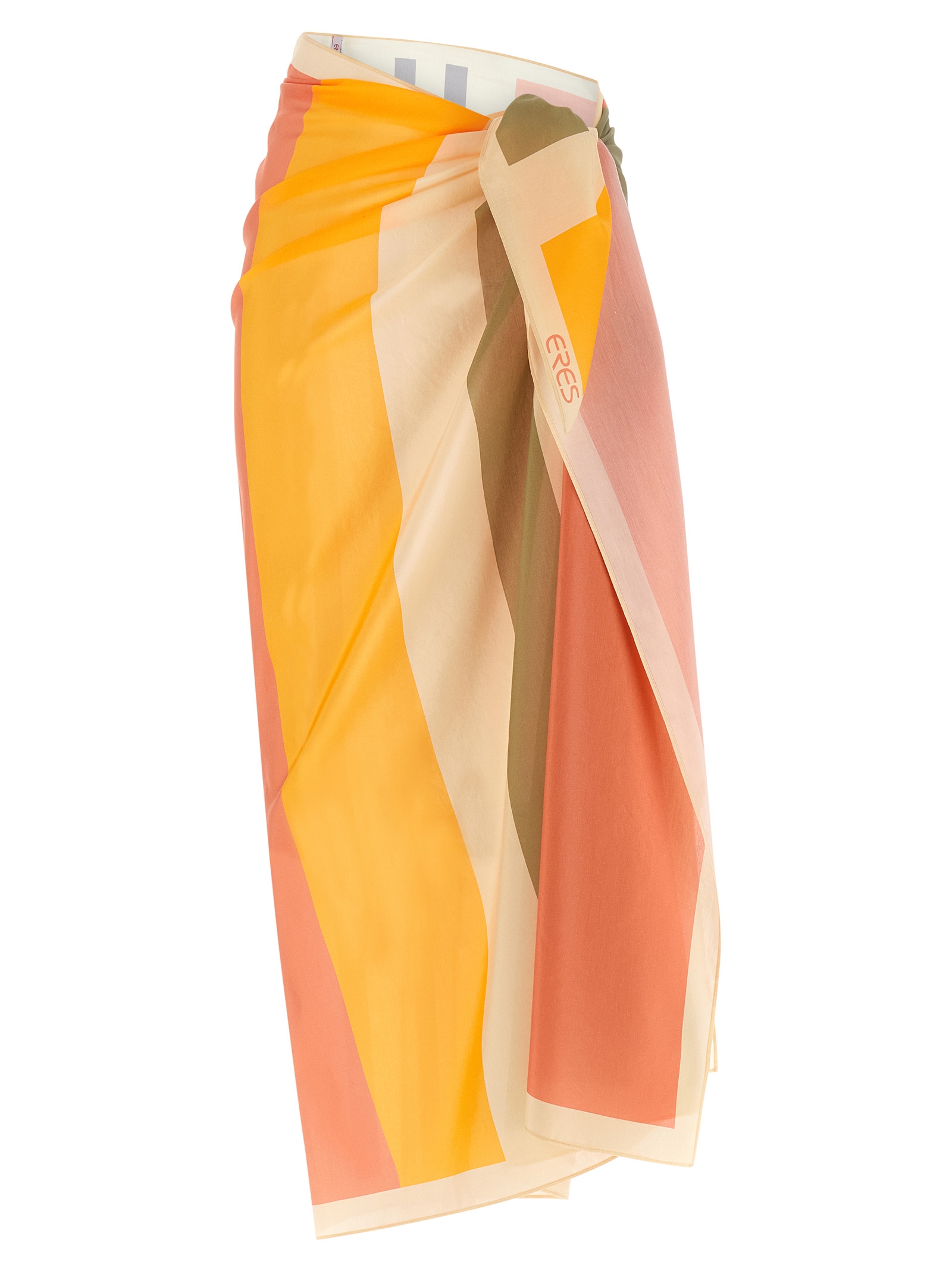 Multicolor Cotton Midi Skirt