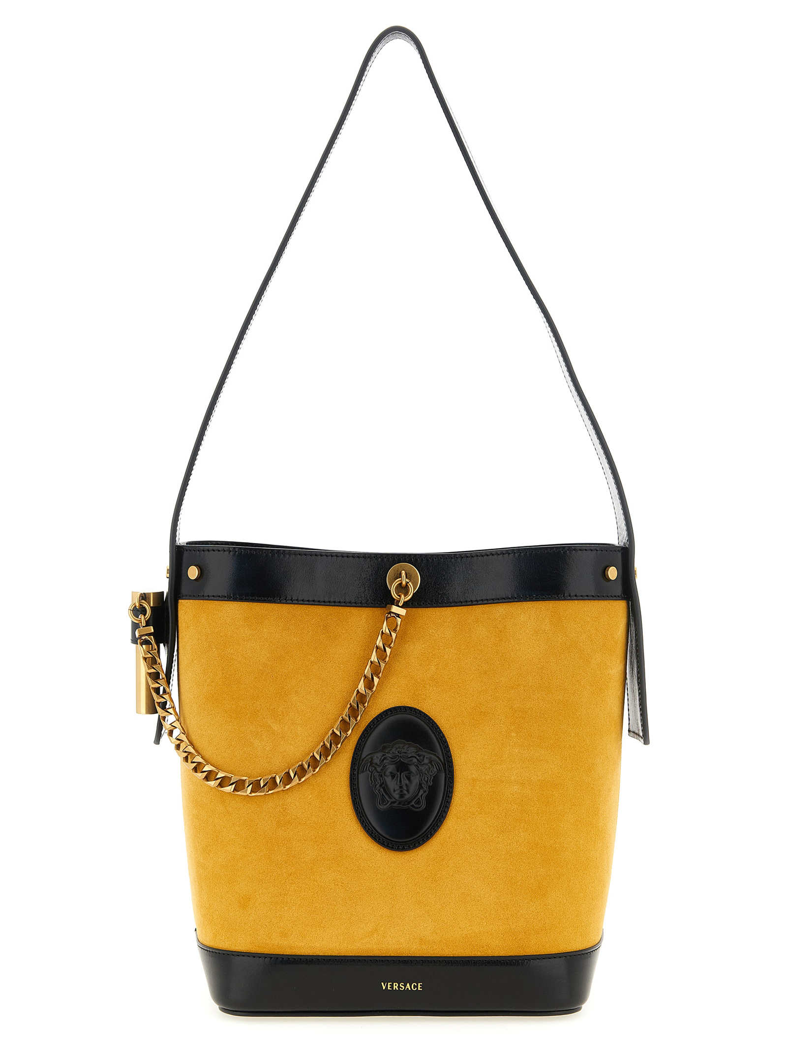 Versace Bicolor Calfskin Shoulder Bag - Women