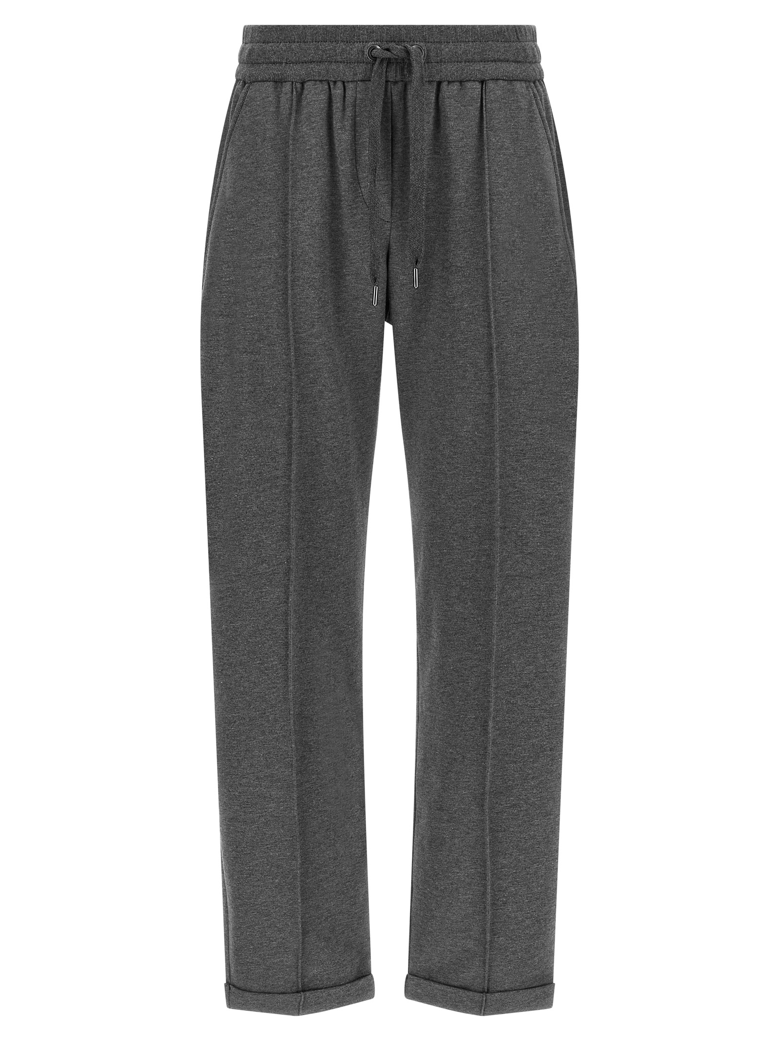 Gray Cotton Casual Pants