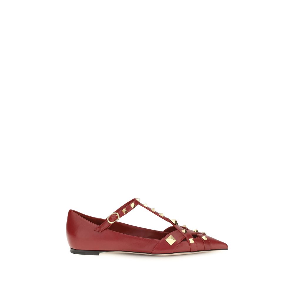 Red Goatskin Ballet Flats