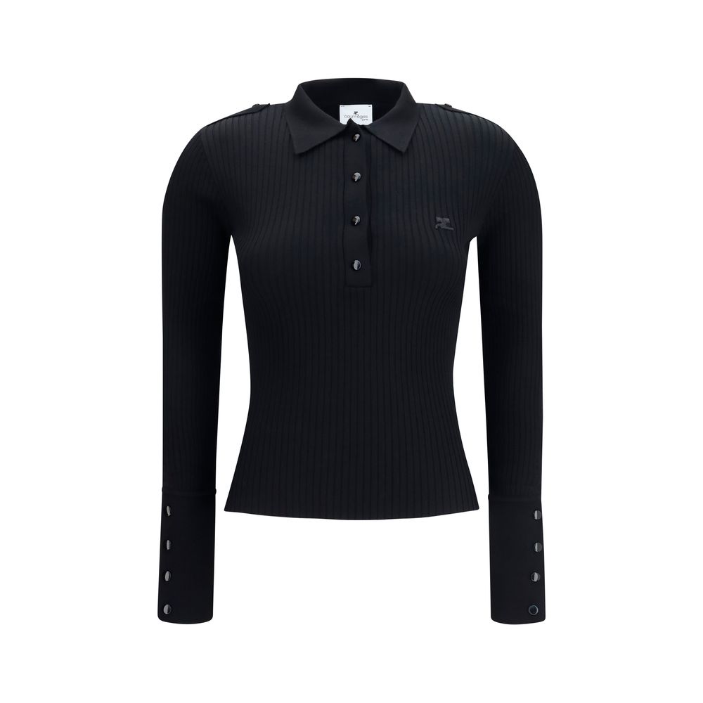 Black Viscose Polo Shirt