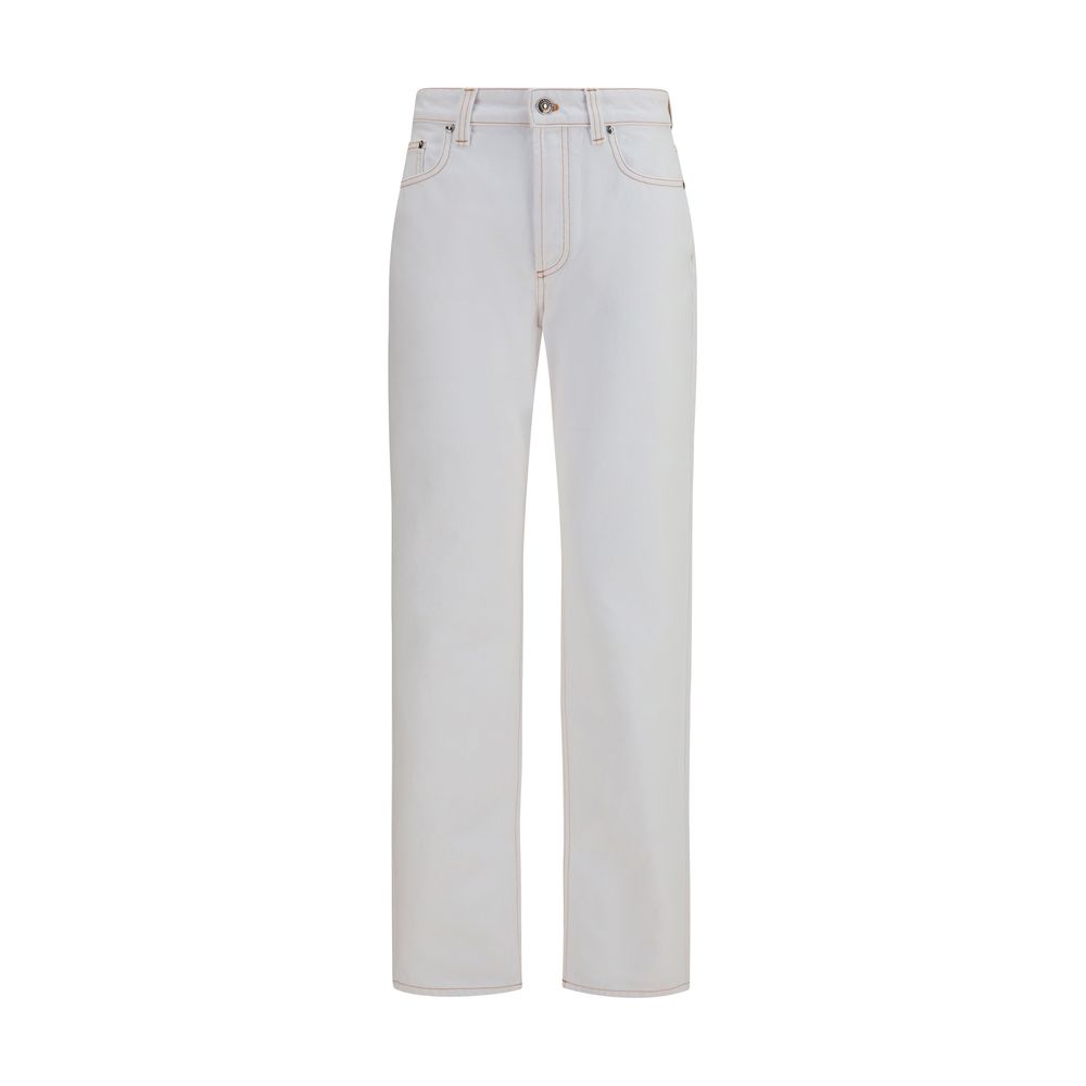 White Cotton High-Waisted Jean
