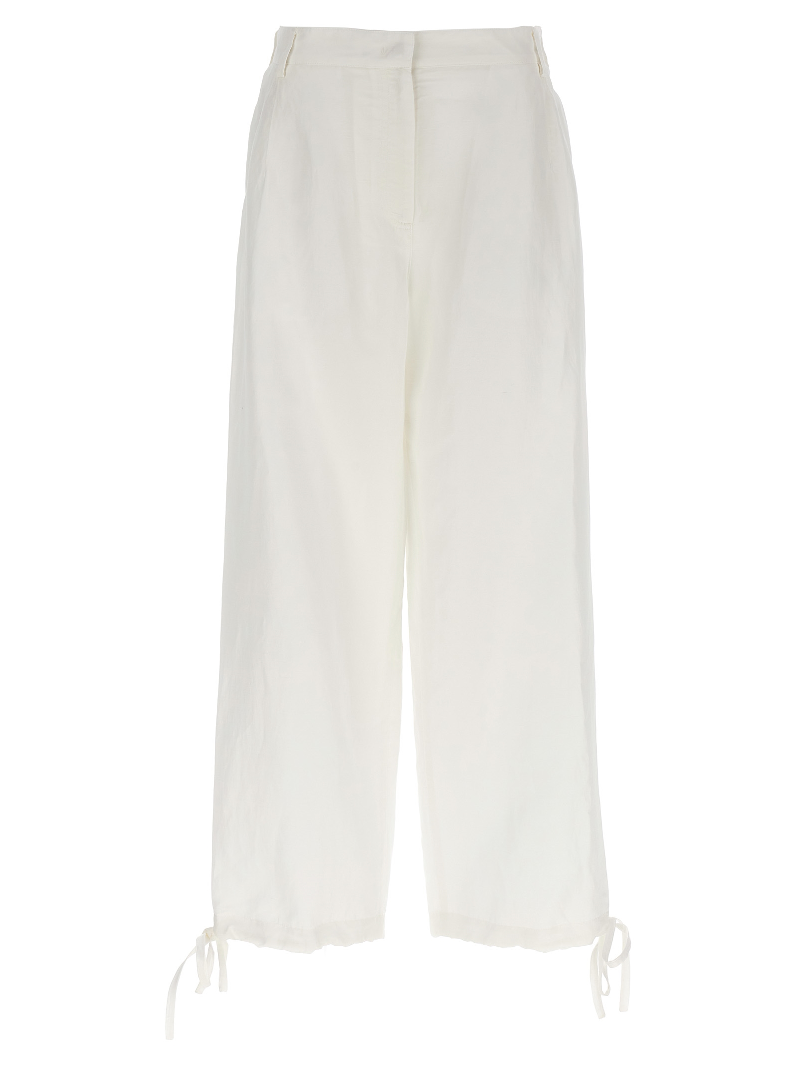White Viscose Casual Pants