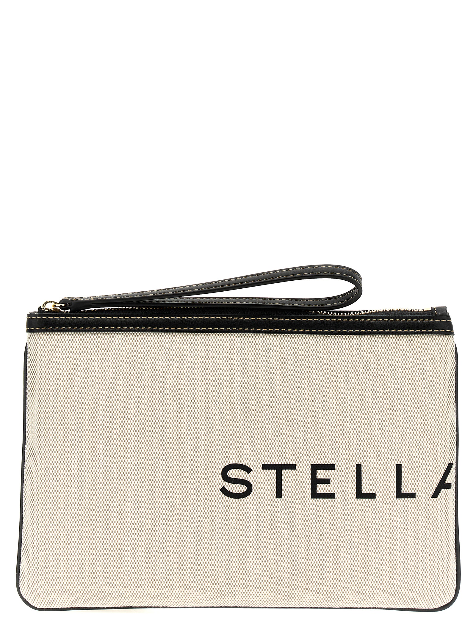 Beige Cotton Clutch Bag