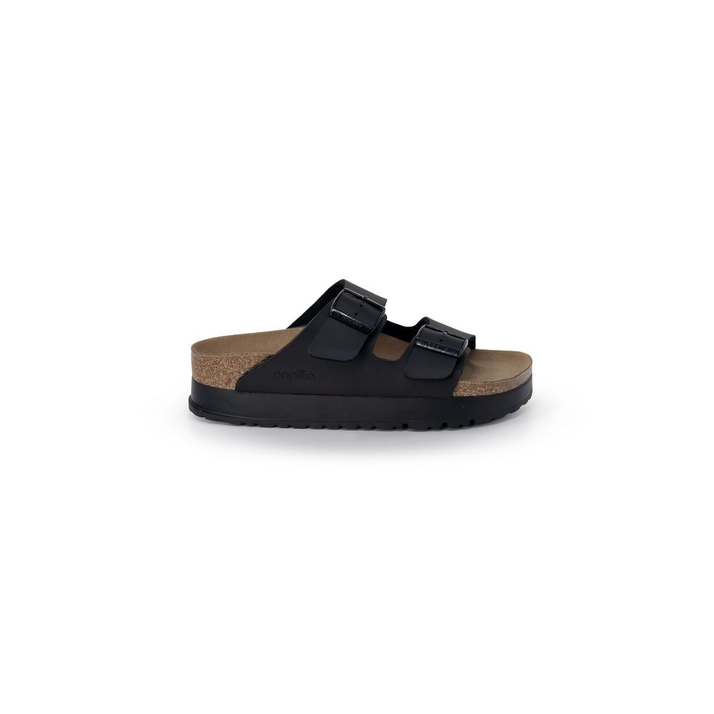 Black Synthetic Platform Sandals