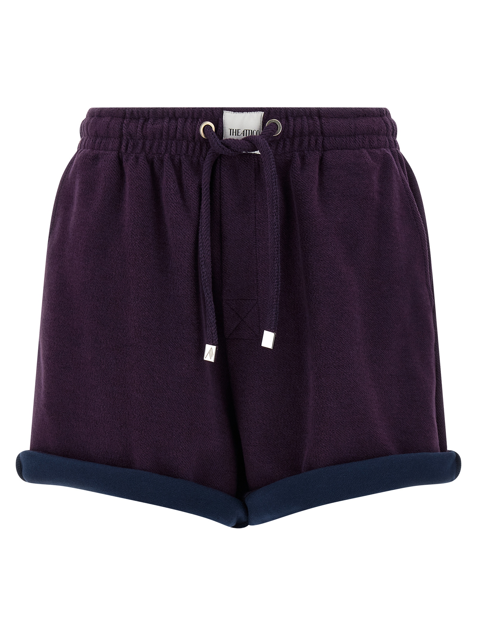 Purple Cotton Bermuda Shorts