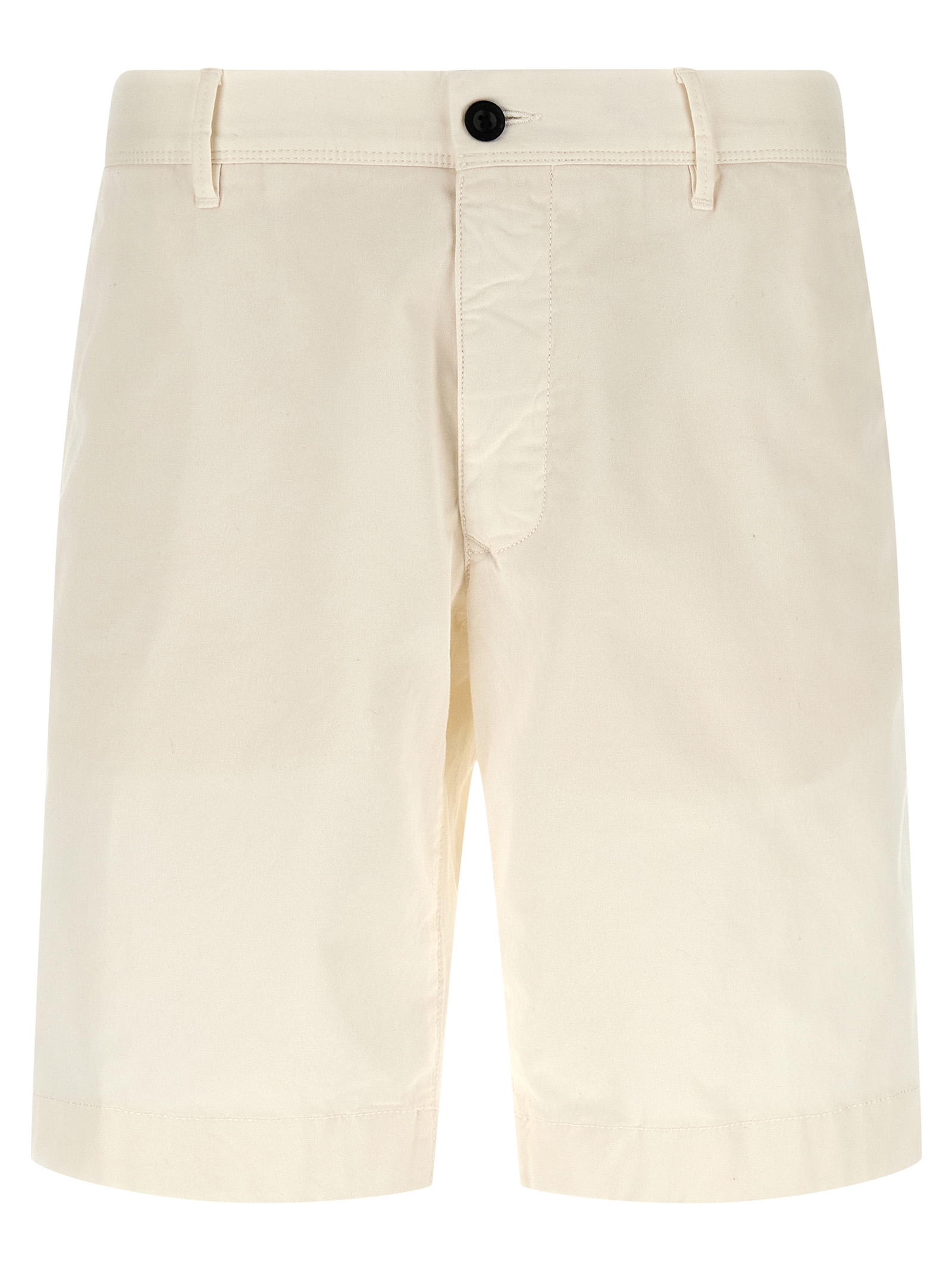 White Cotton Bermuda Shorts