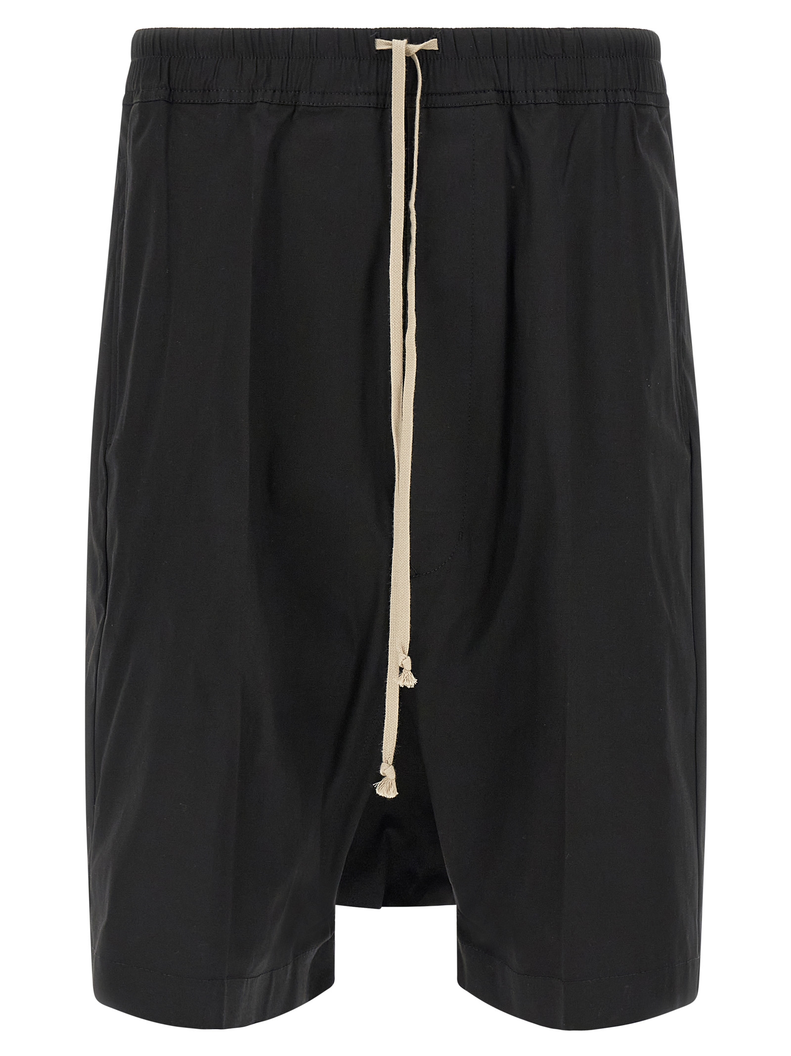 Black Cotton Bermuda Shorts