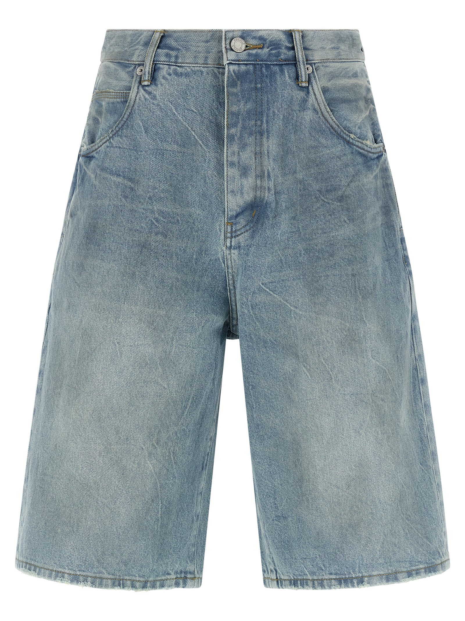 Blue Cotton Bermuda Shorts