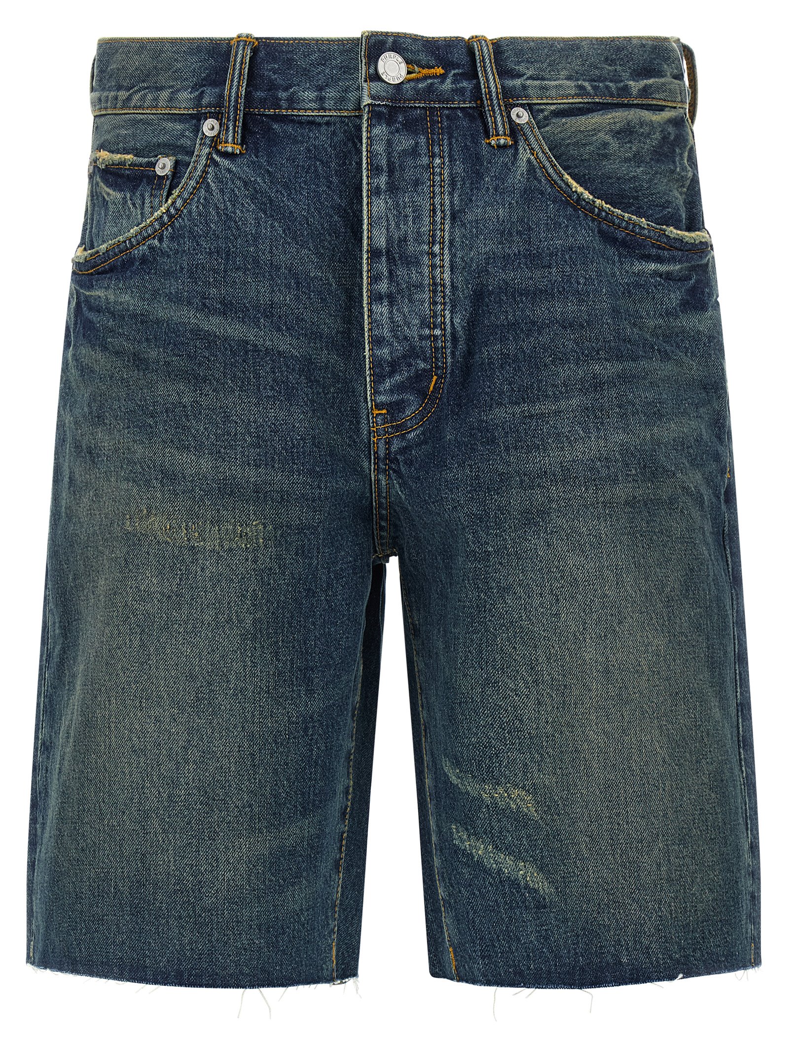Blue Cotton Bermuda Shorts