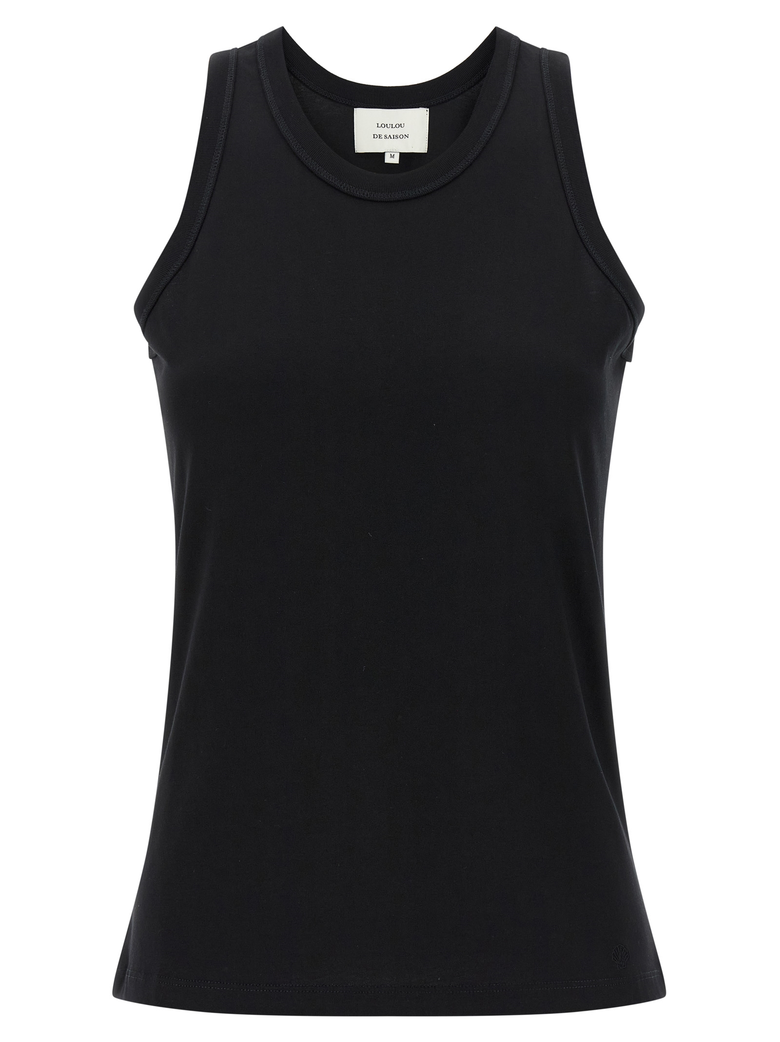 Black Cotton Sleeveles T-Shirt