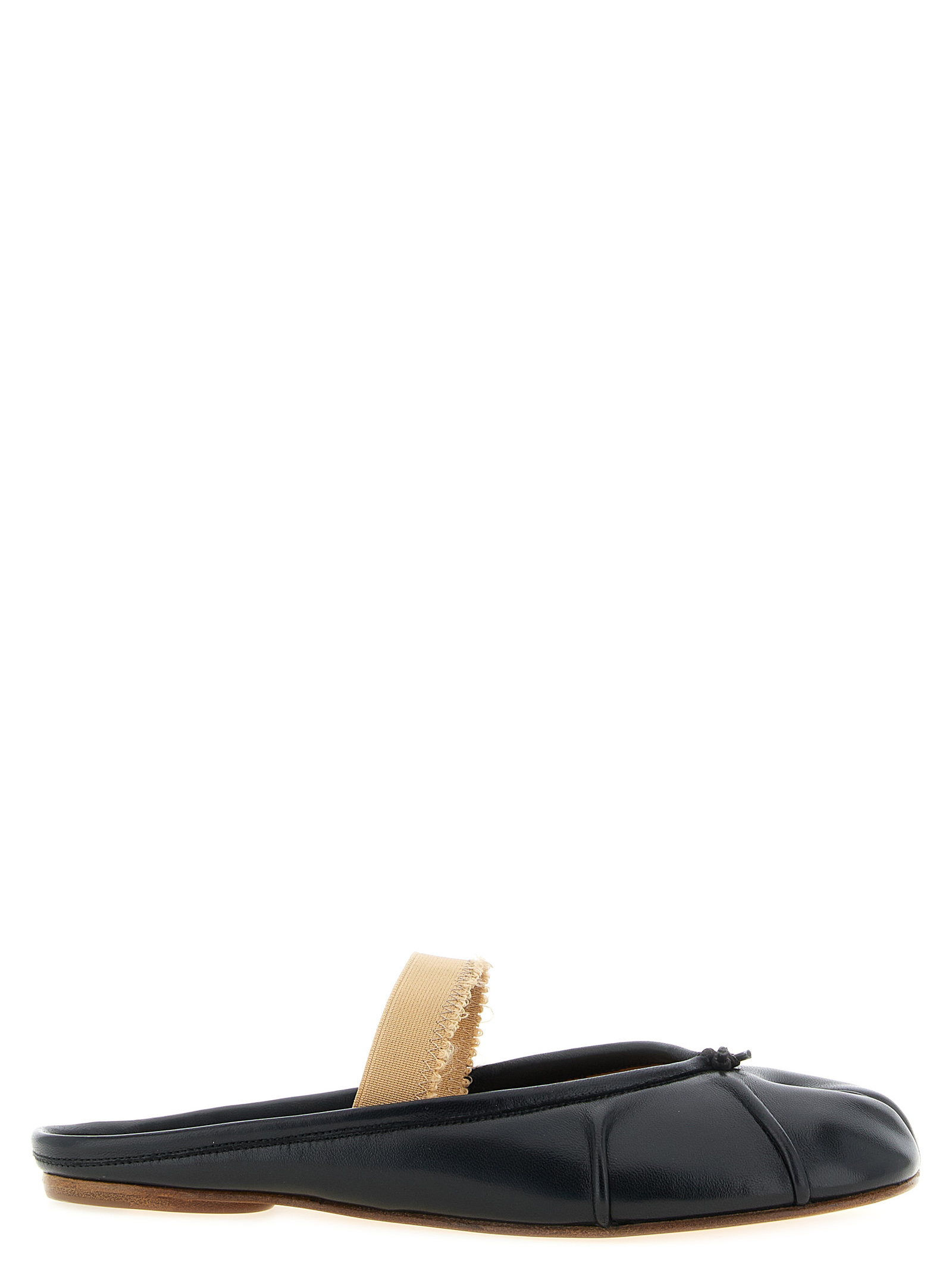 Black Lamb Leather Mules
