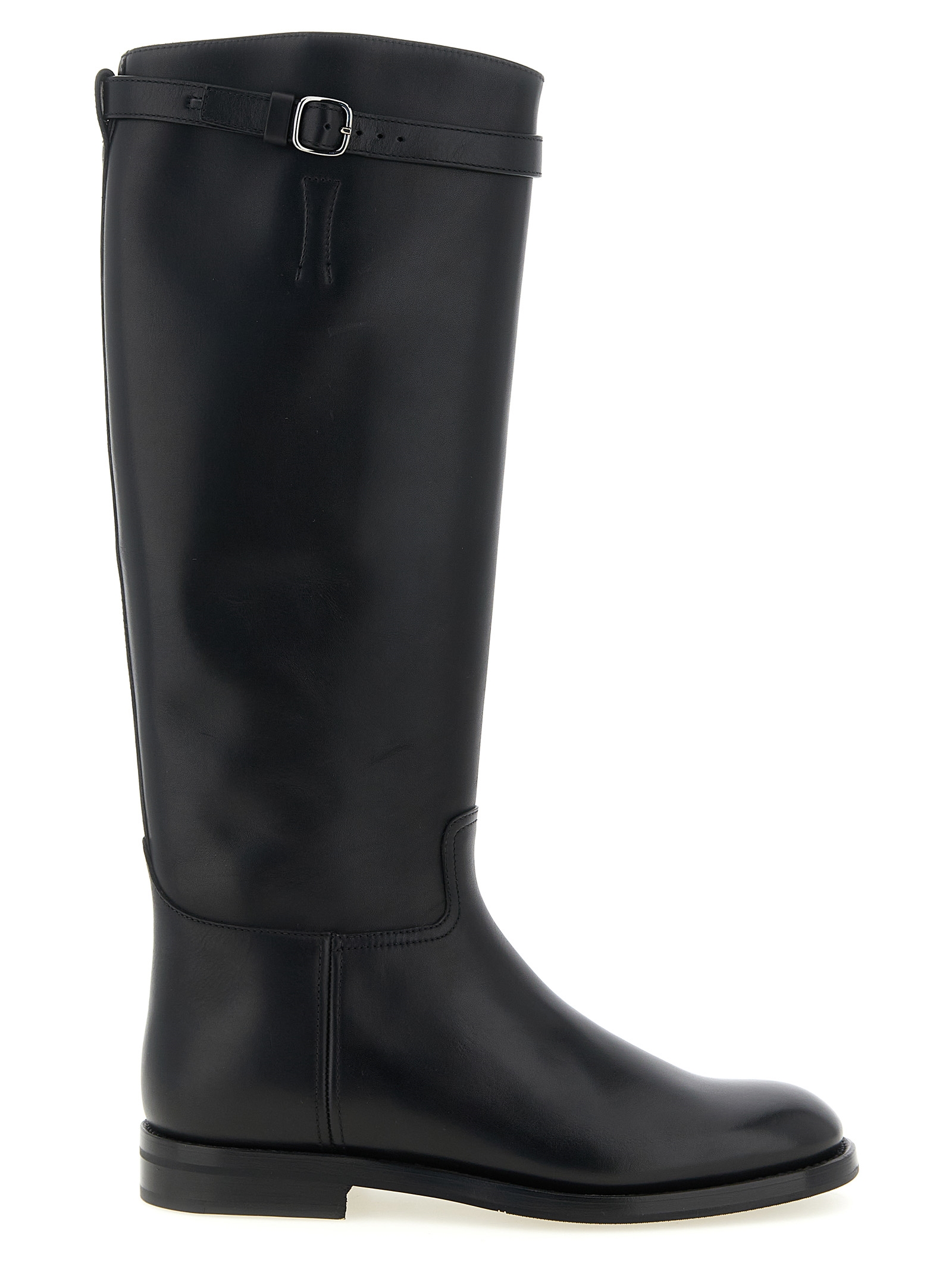 Black Calfskin Over The Knee