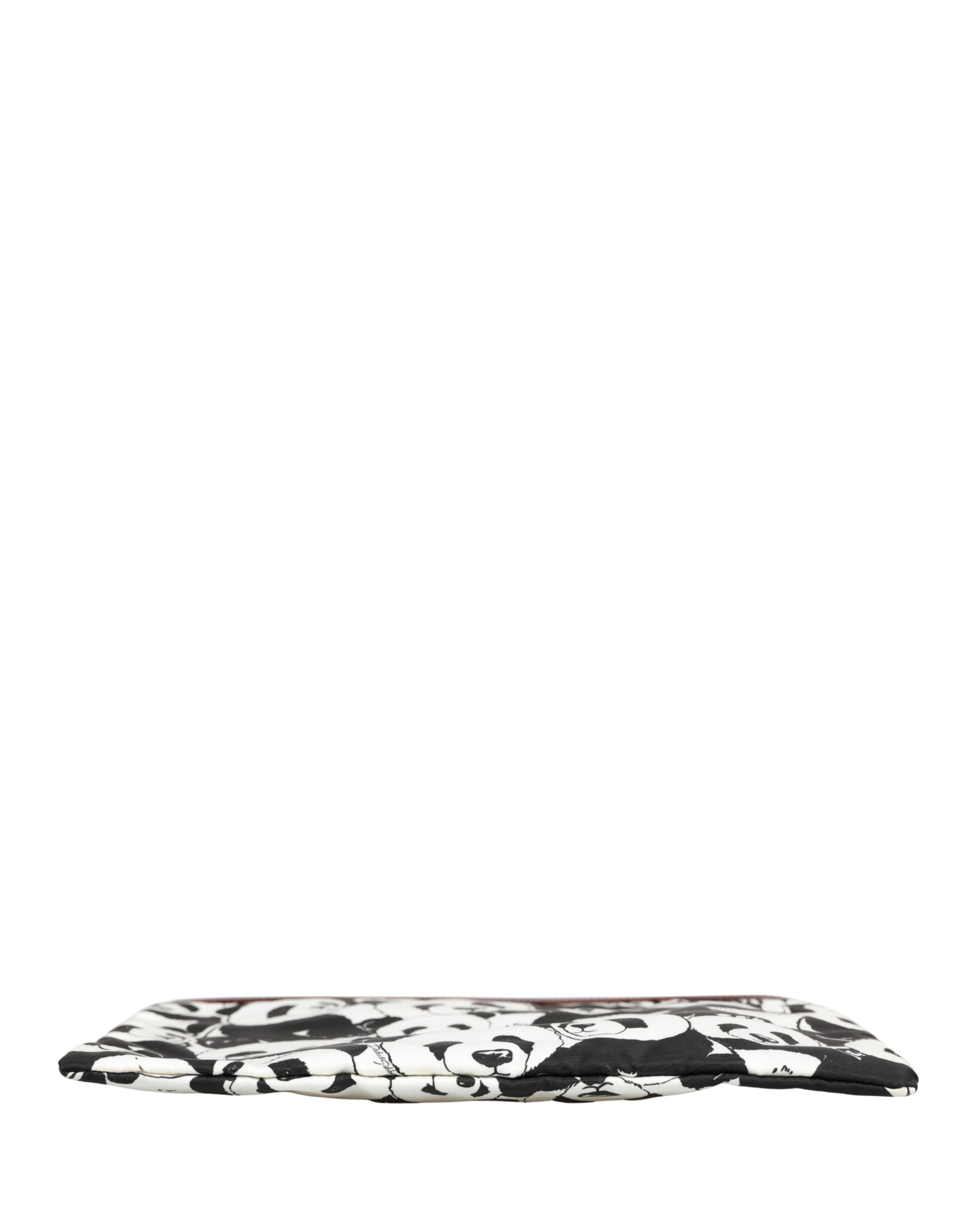 Dolce & Gabbana Black White Panda Print Nylon Clutch Men Pouch Borse Bag And Calf Leather - Men