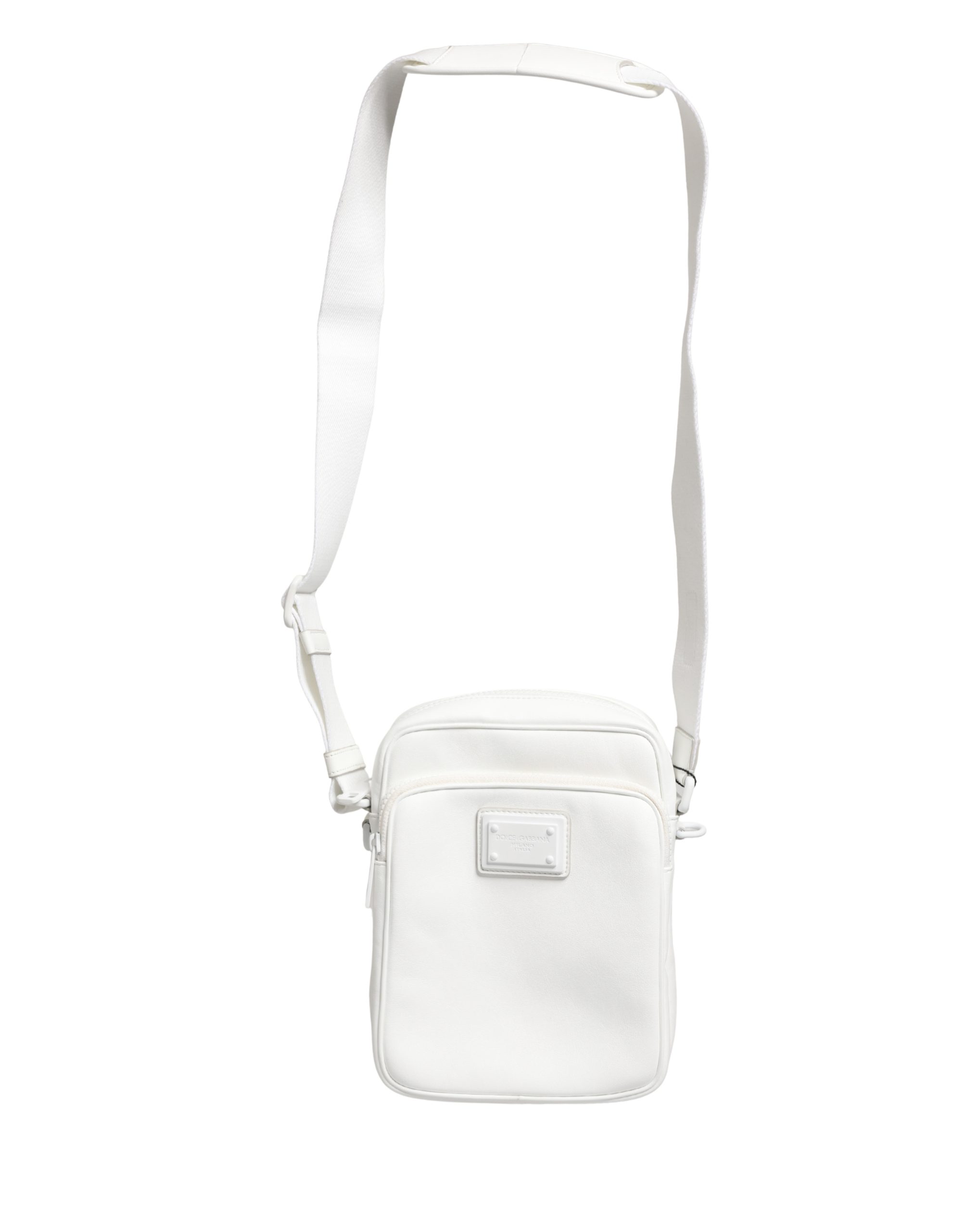 Dolce & Gabbana White Logo Plaque Crossbody Shoulder Borse Men Bag Polyester - Men