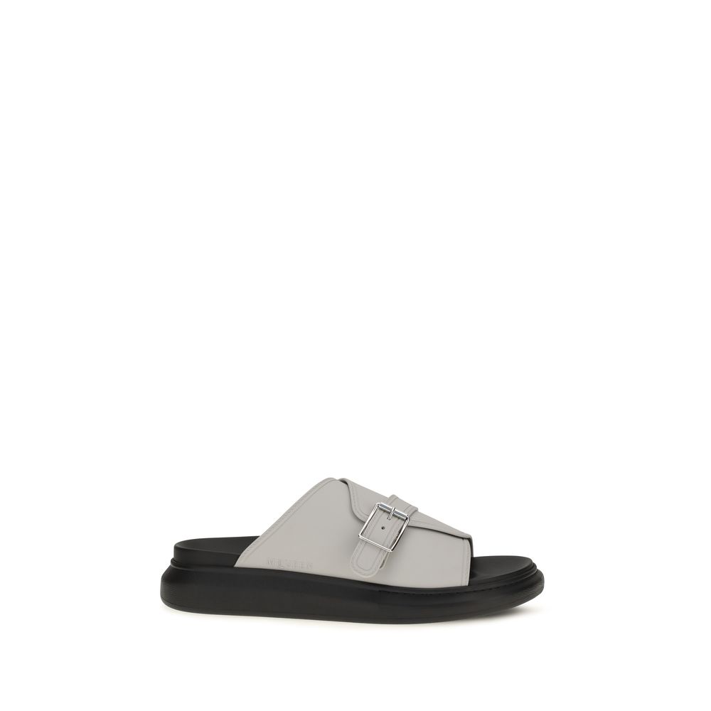Gray Polyurethane Platform Sandals