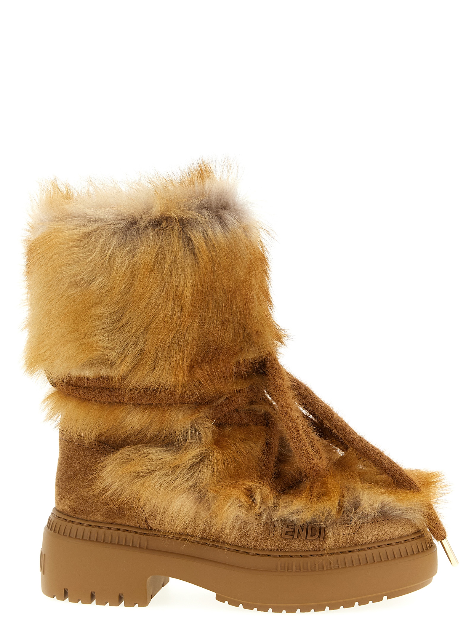 Fendi Multicolor Calfskin Flat Boots - Women