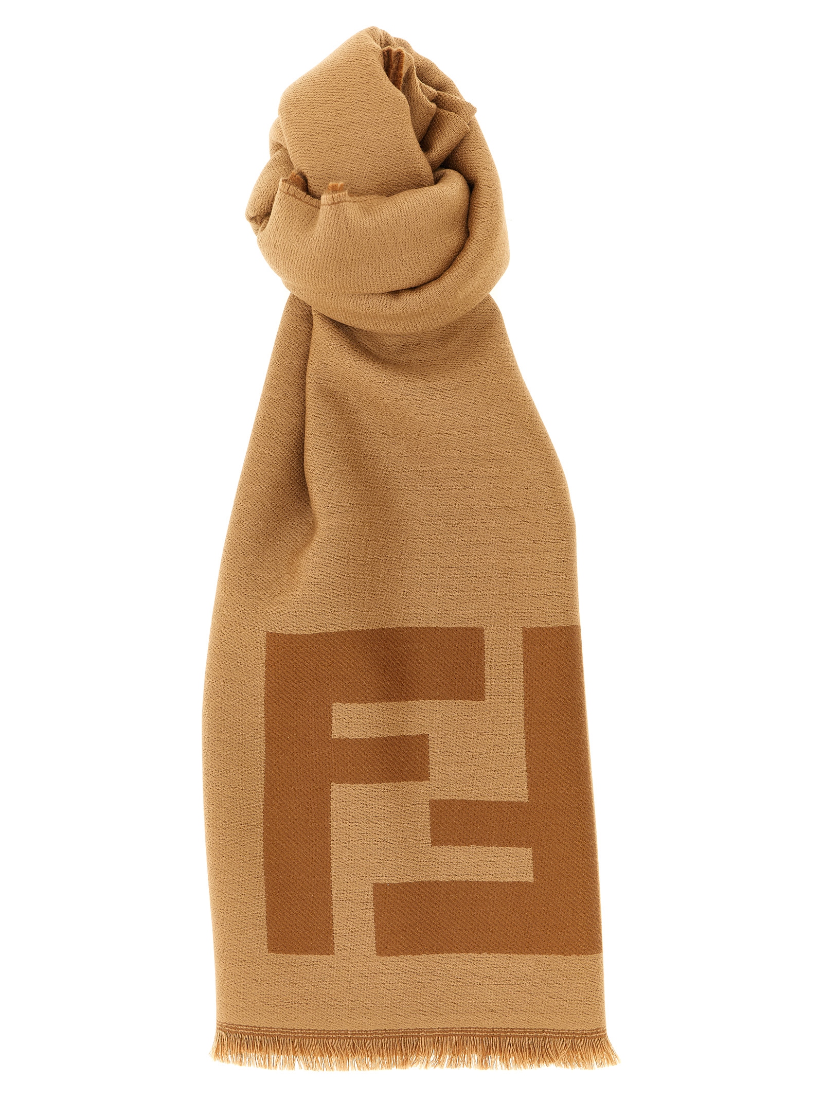 Fendi Brown Virgin Wool Foulard Accessory - Men