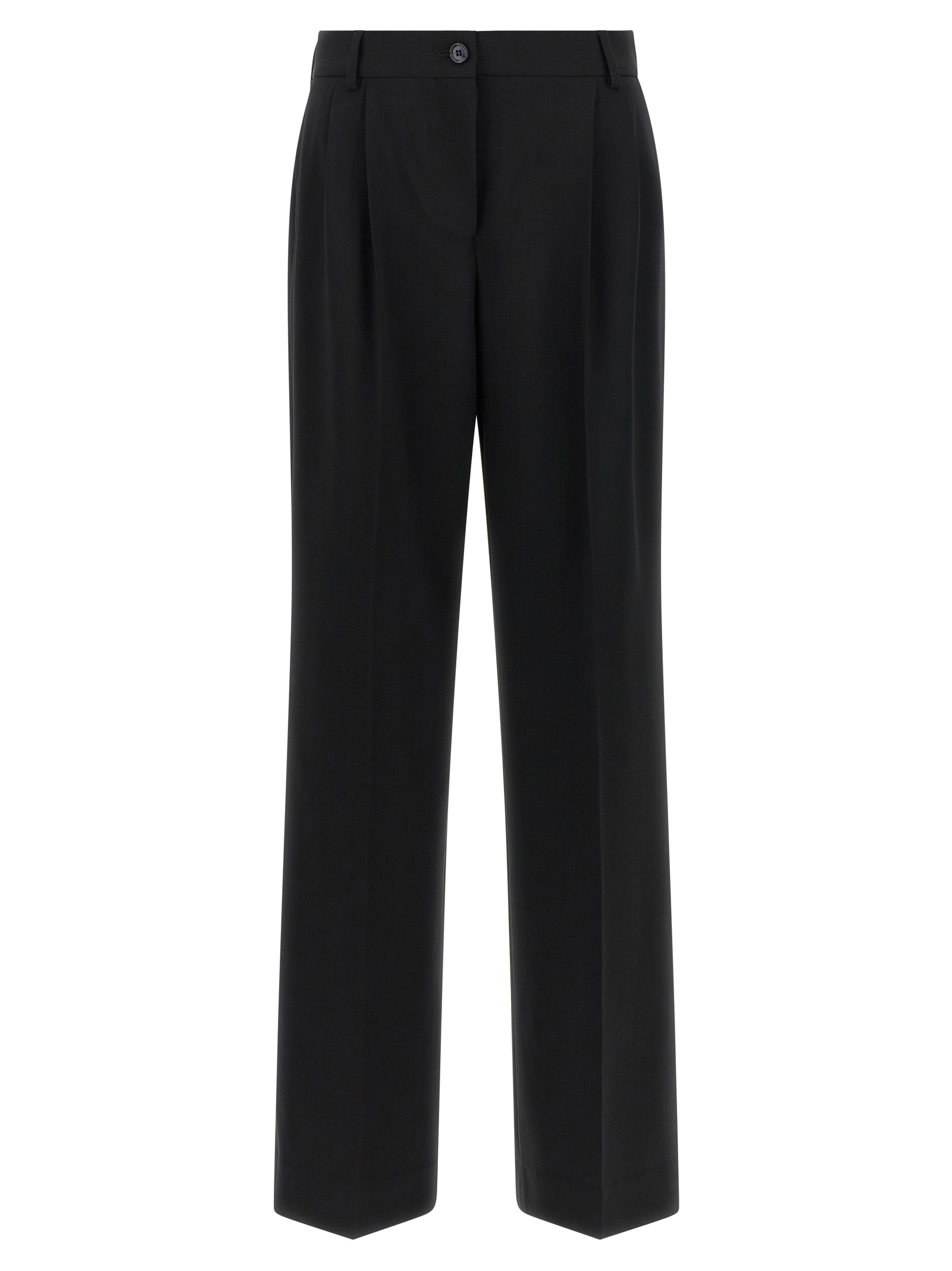 Black Virgin Wool Casual Pants