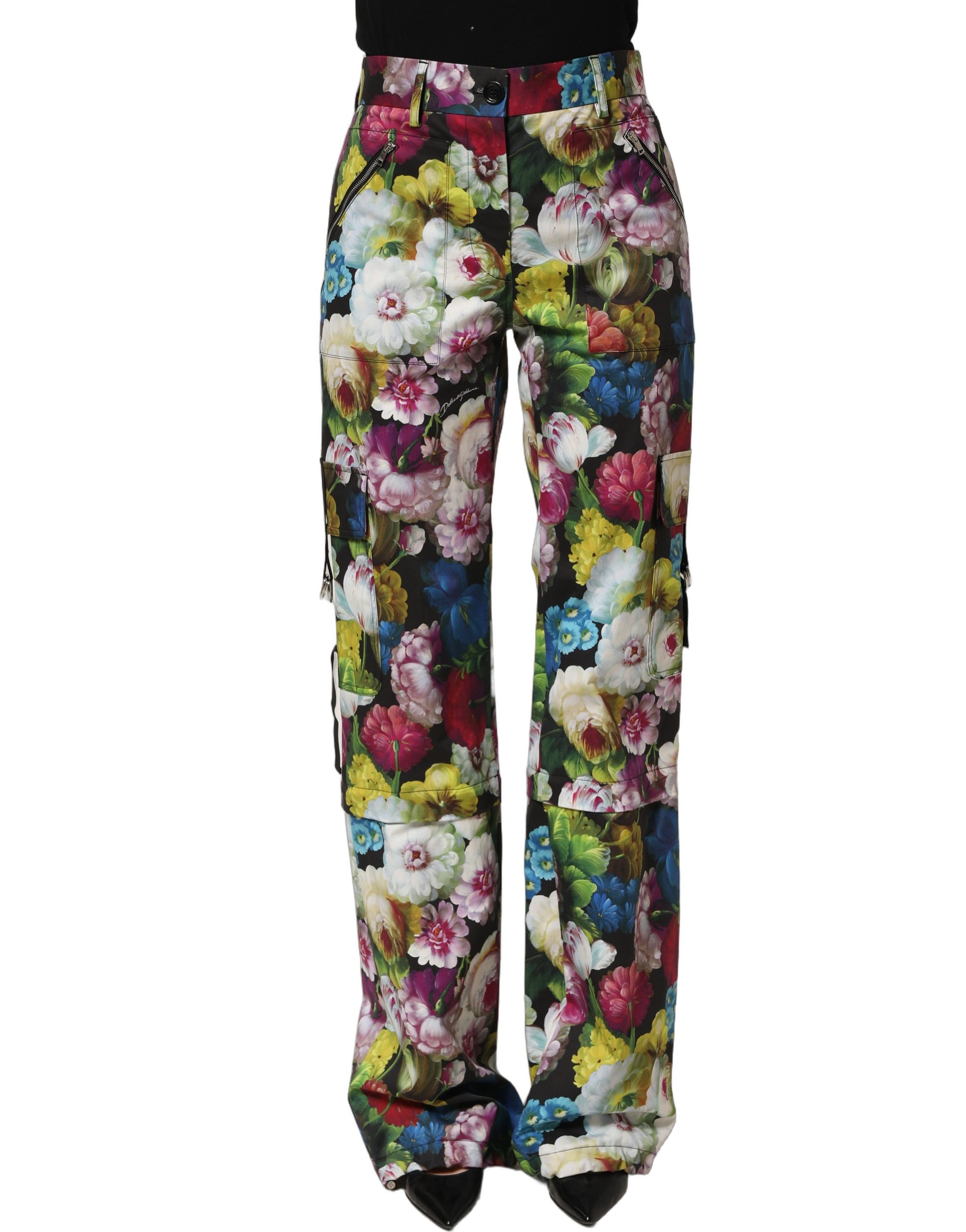 Multicolor Floral High Waist Wide Leg Pants