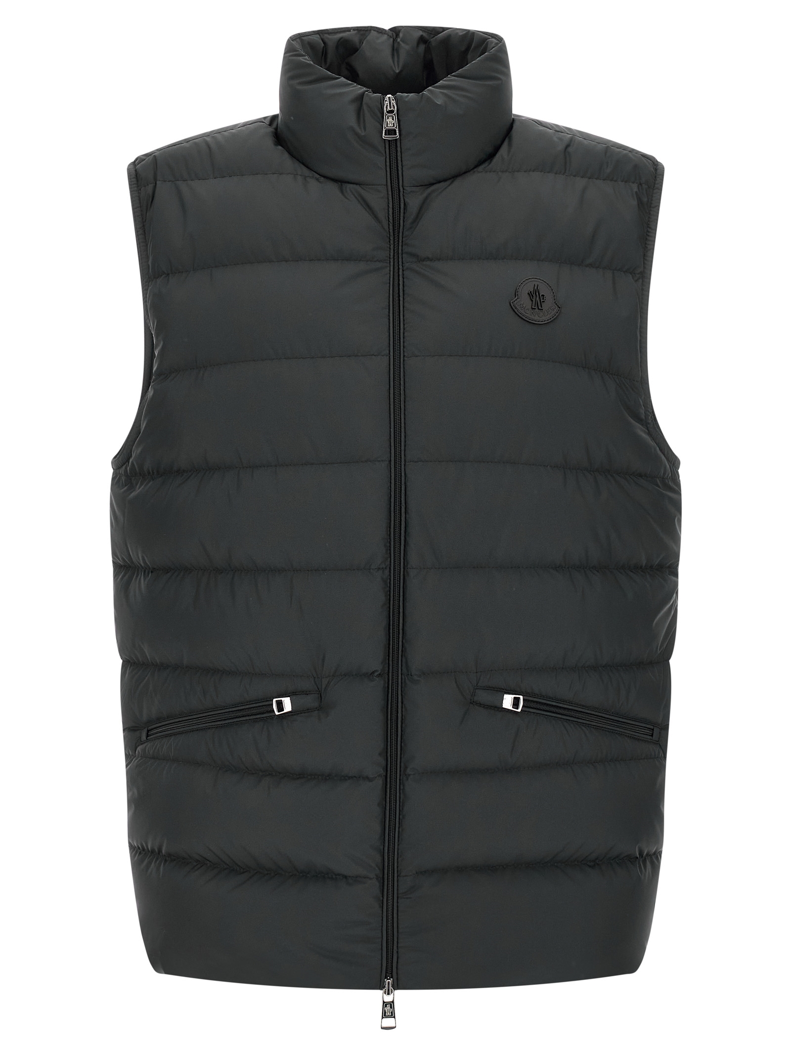 Black Polyester Sleeveless Jacket