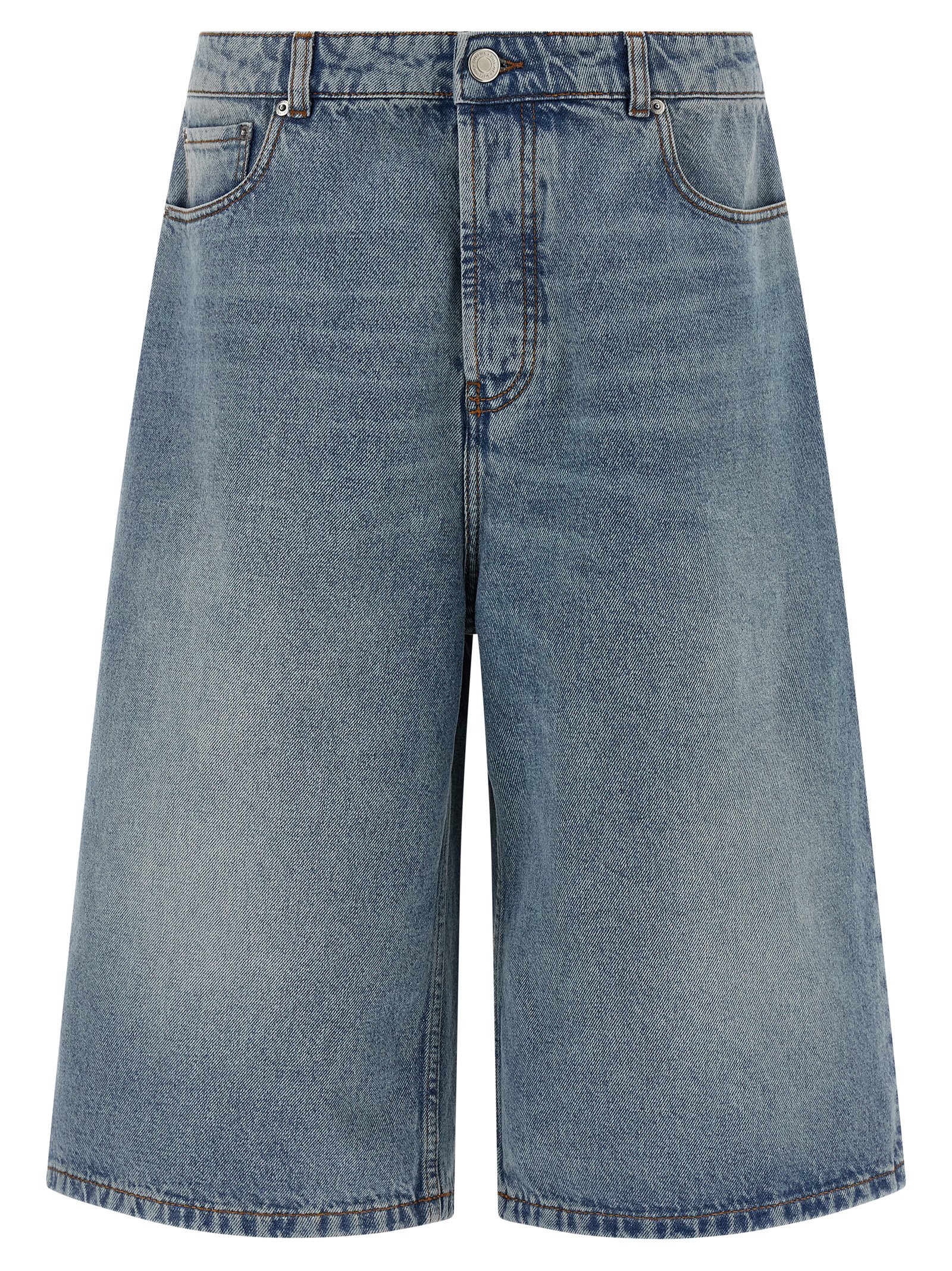Blue Cotton Bermuda Shorts