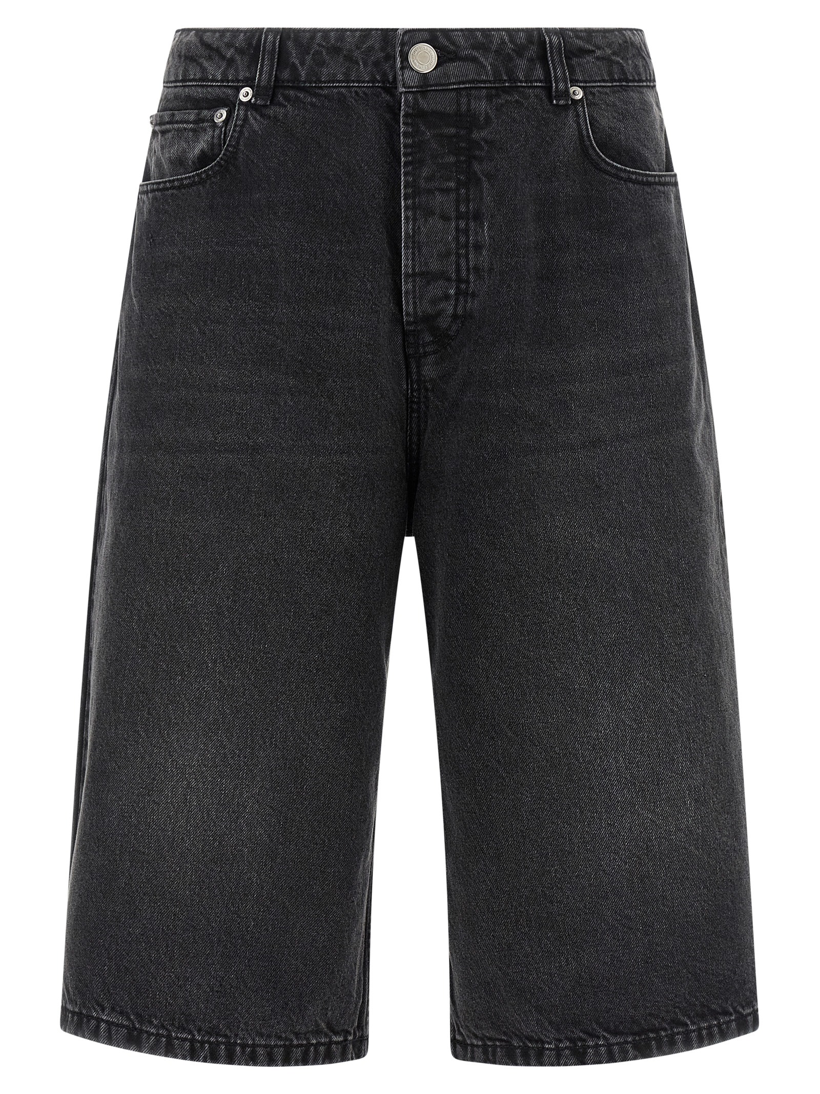 Black Cotton Bermuda Shorts