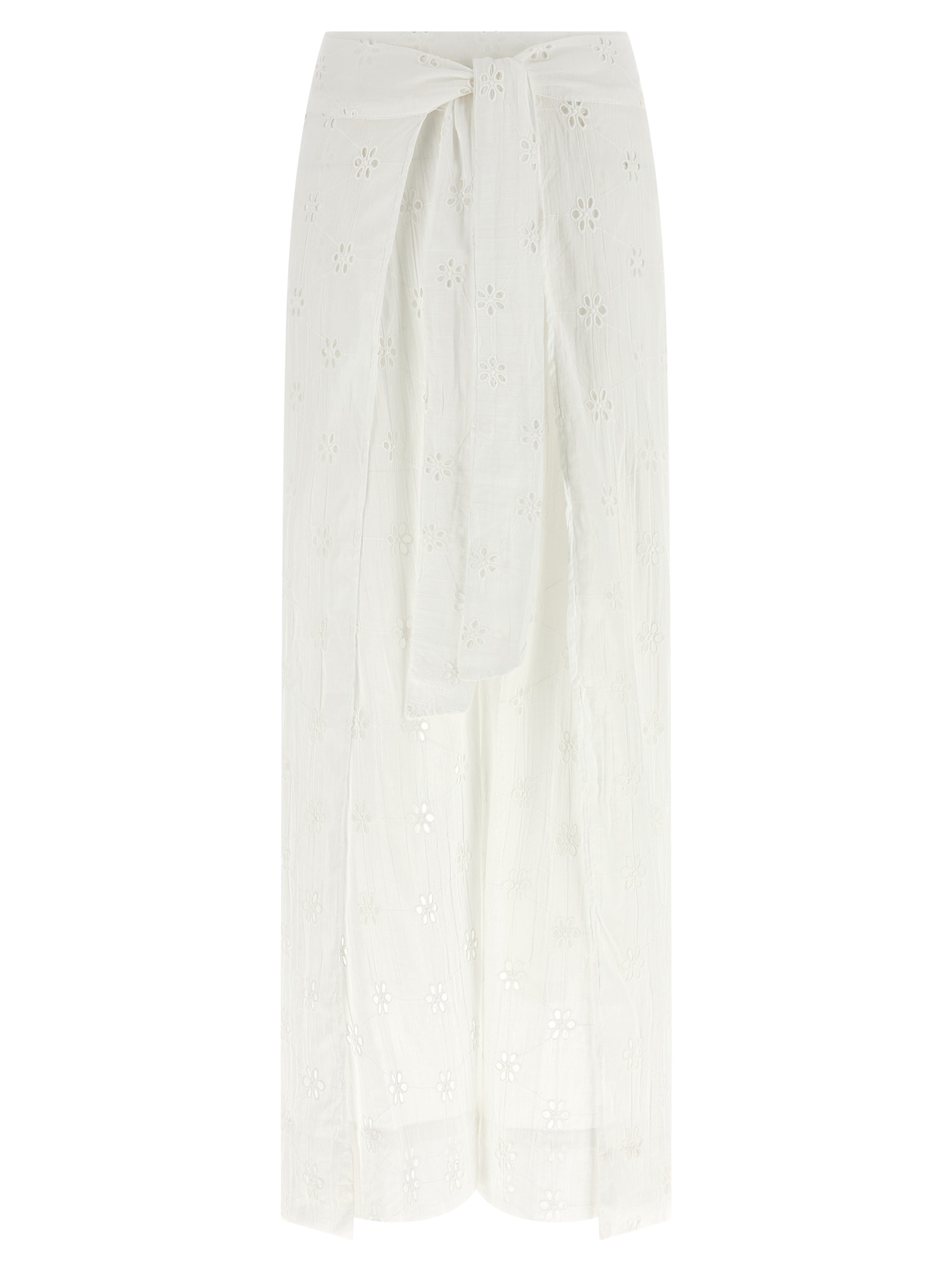 White Cotton Casual Pants