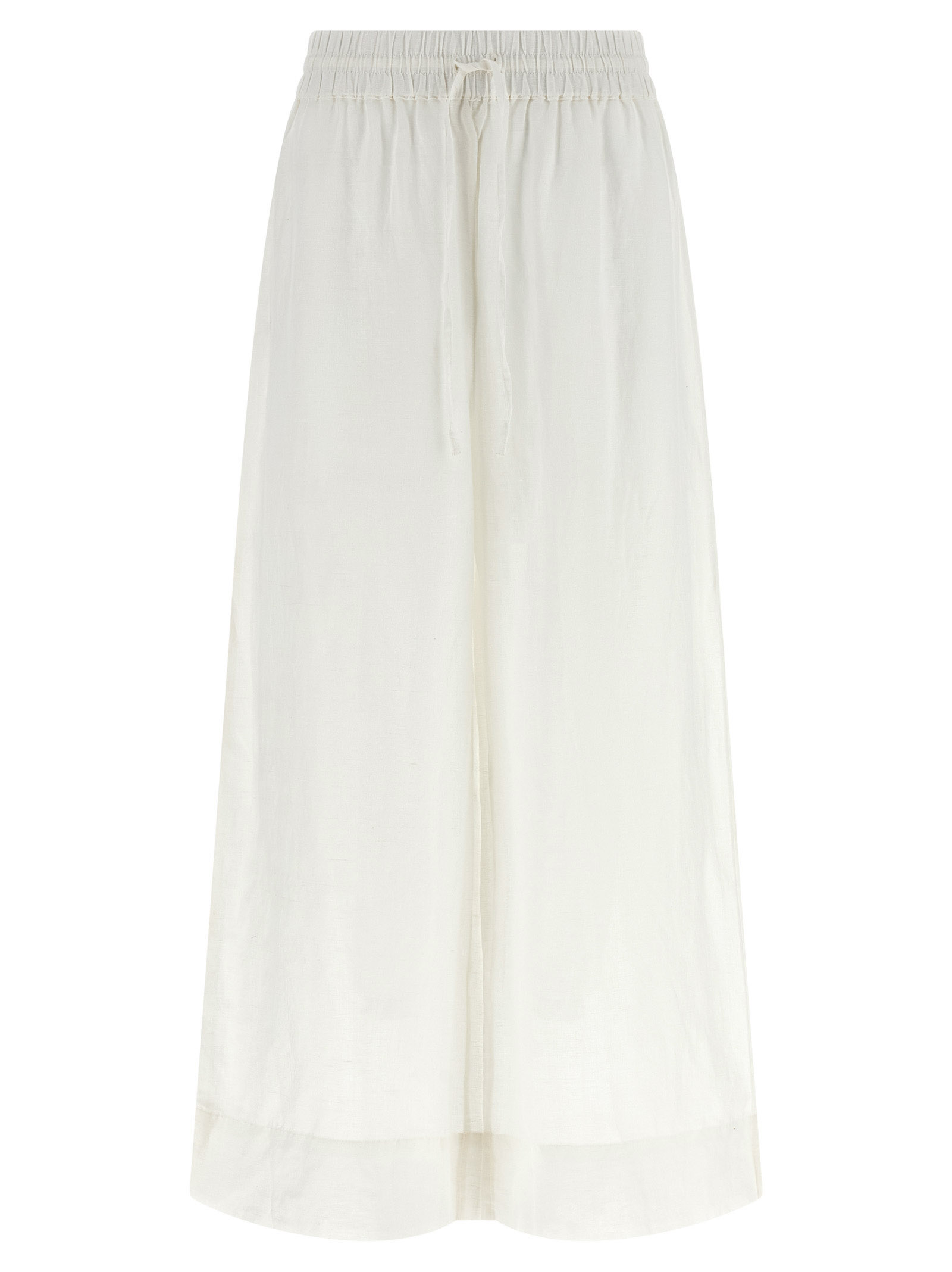 White Linen Casual Pants