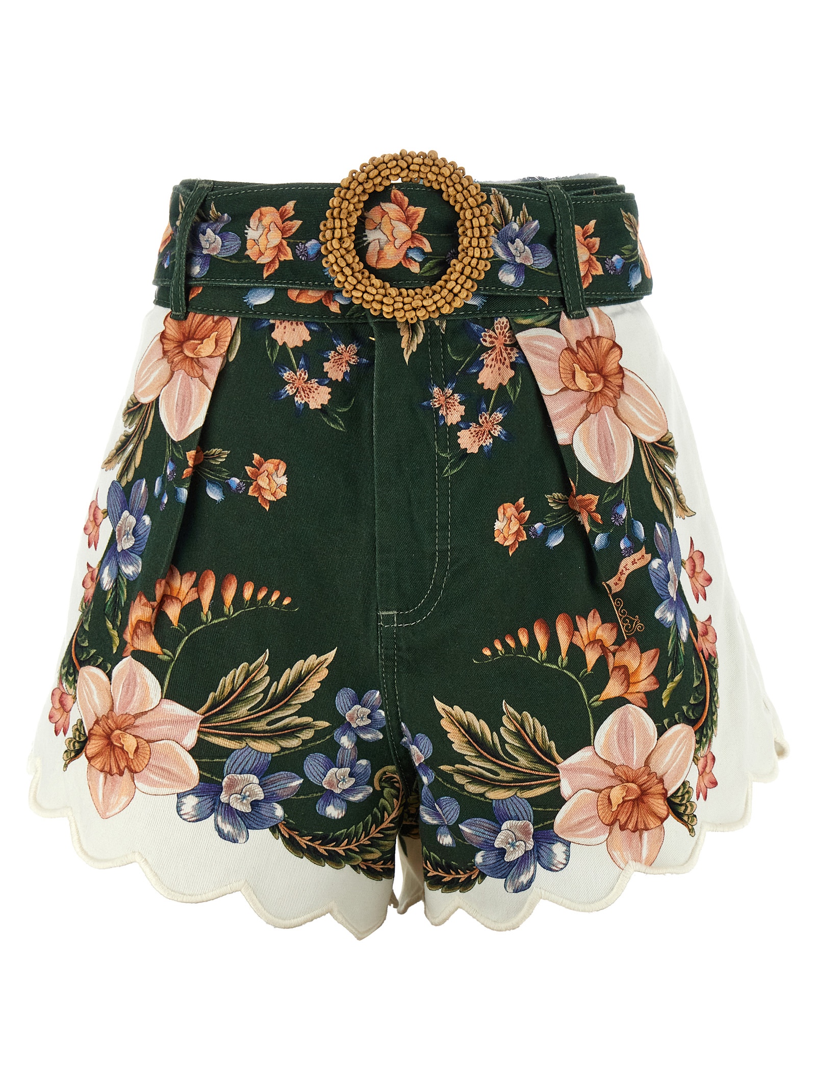 Bicolor Linen Bermuda Shorts
