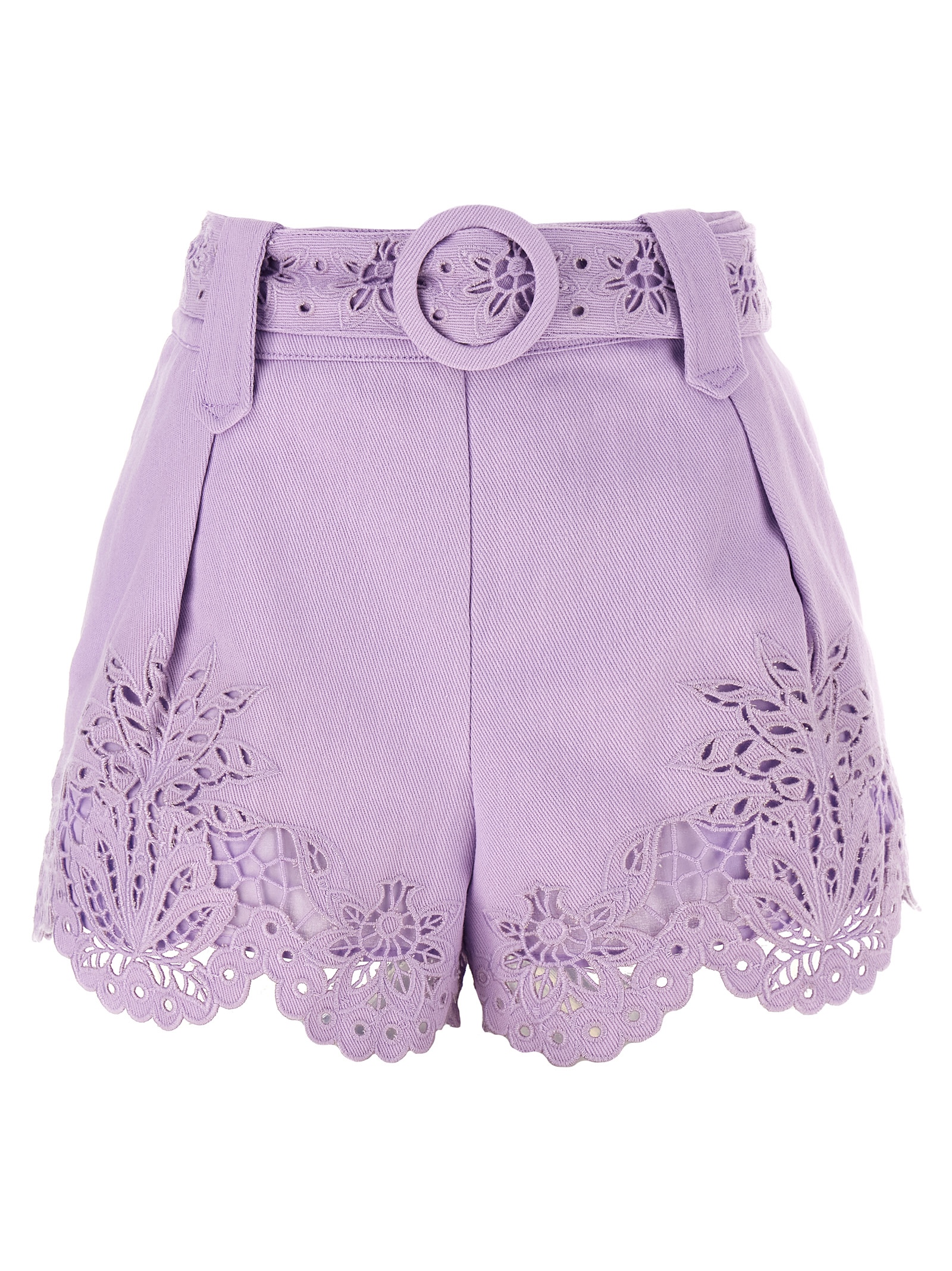 Purple Linen Bermuda Shorts