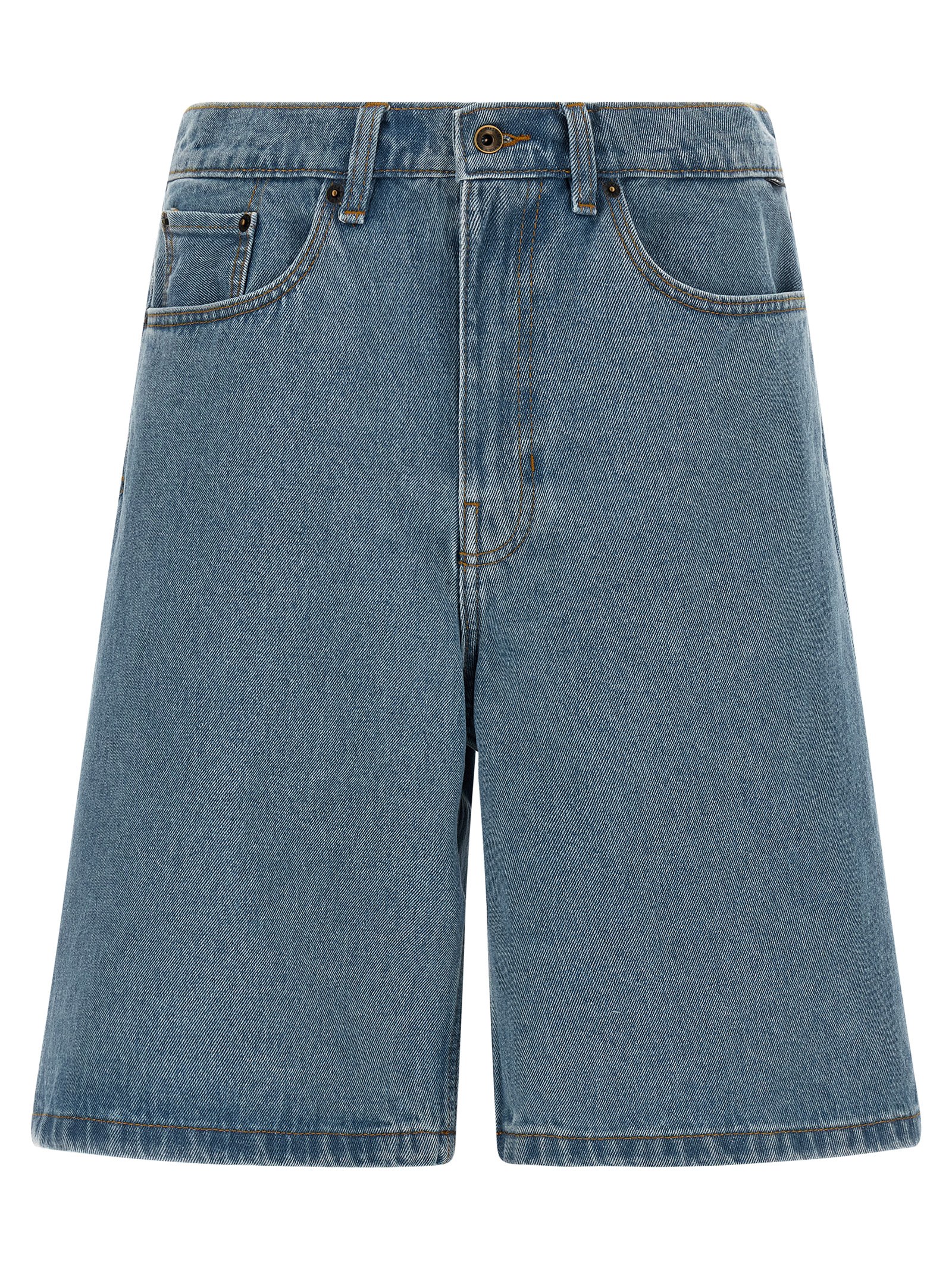 Blue Cotton Bermuda Shorts