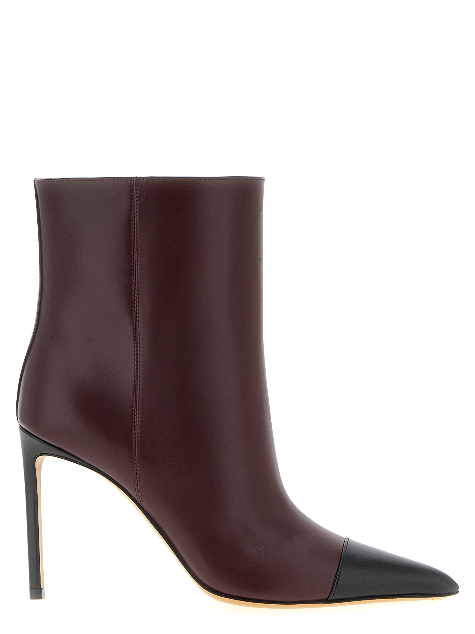 Francesco Russo Bordeaux Goatskin Ankle Boots - Women