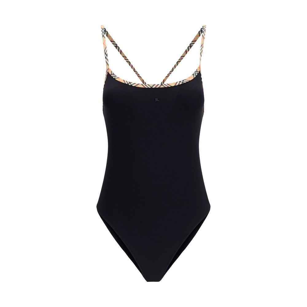 Black Polyamide One-Piece Swimsuit