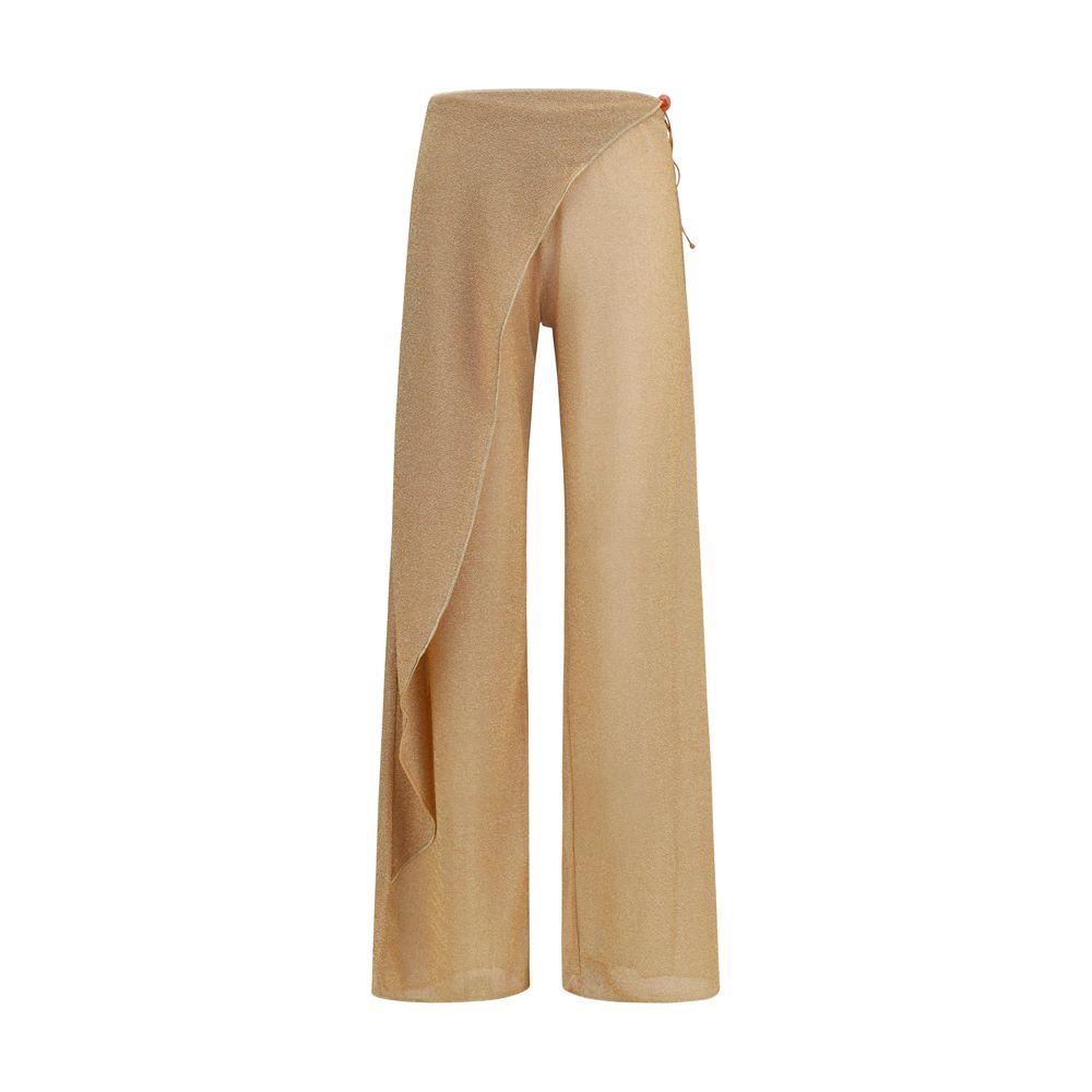 Gold Polyamide Casual Pants