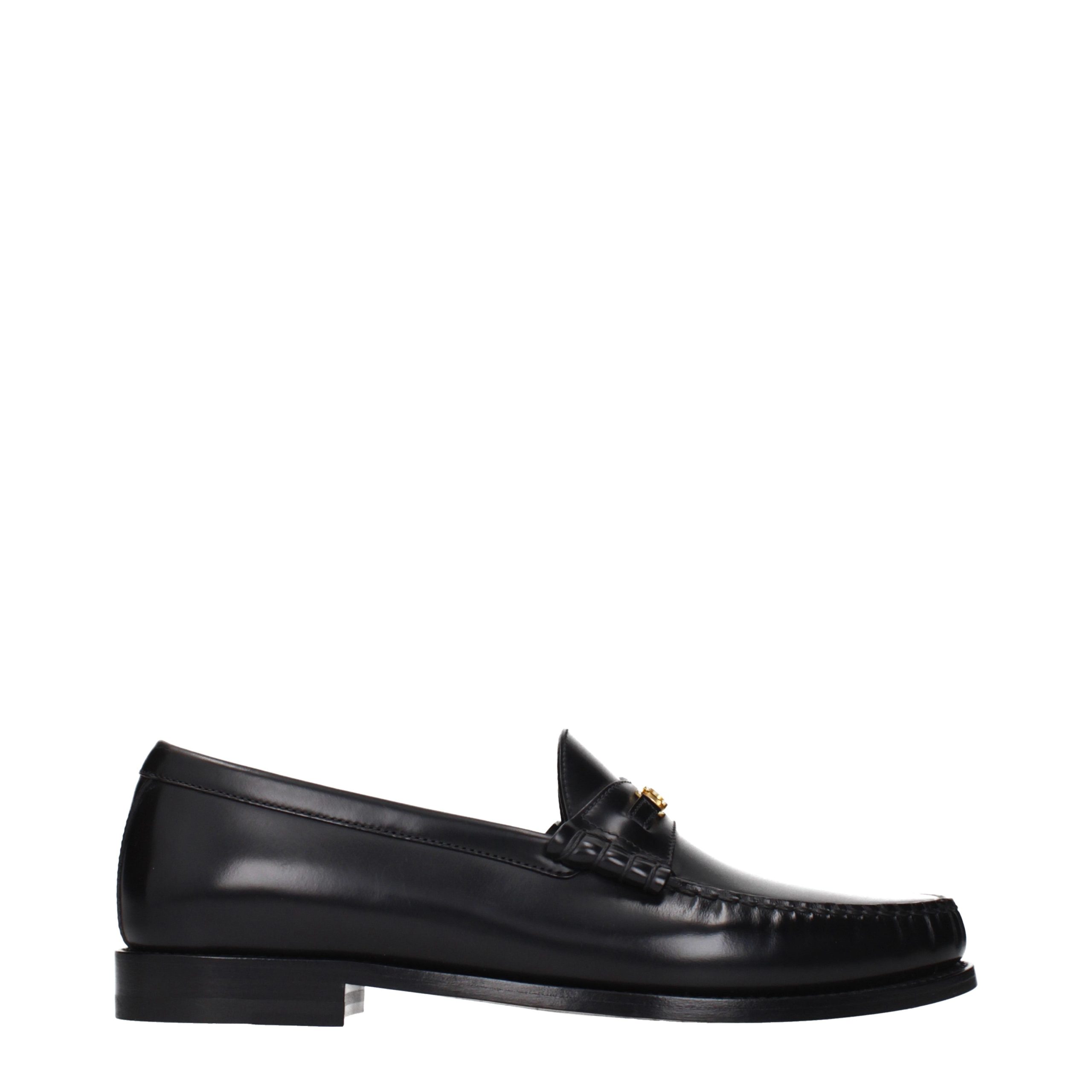 Black Leather Slip-On Loafers