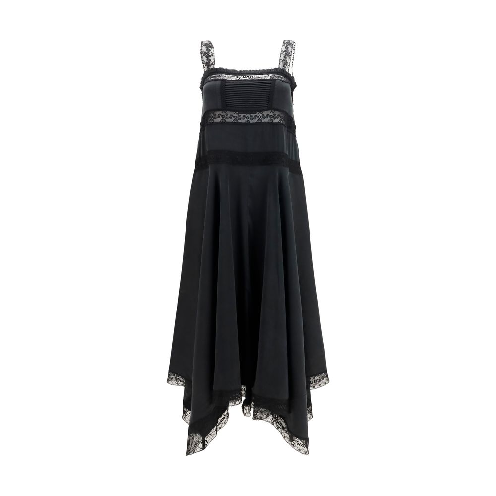 Black Silk Casual Dress
