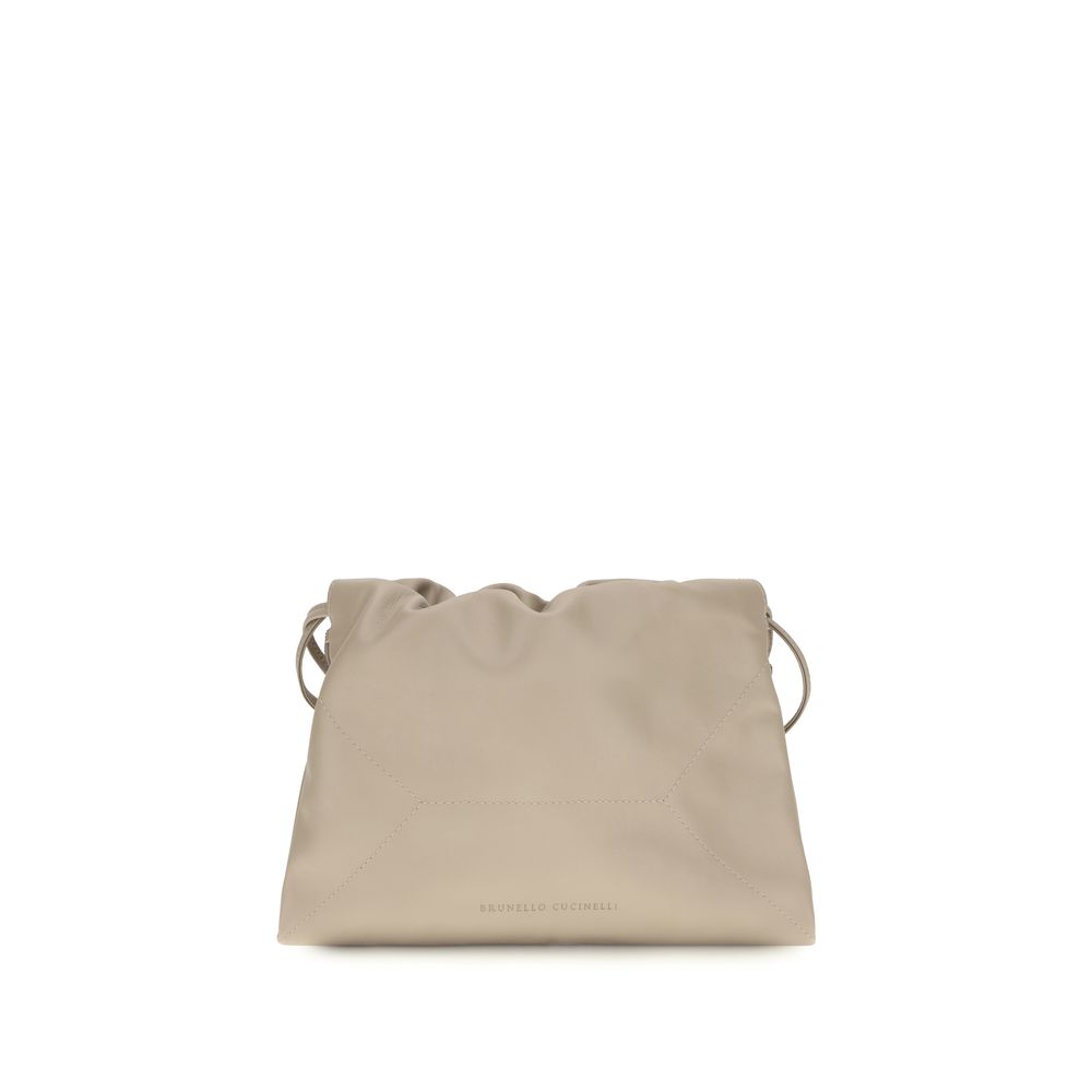 Beige Calf Leather Bos Taurus Clutch Bag
