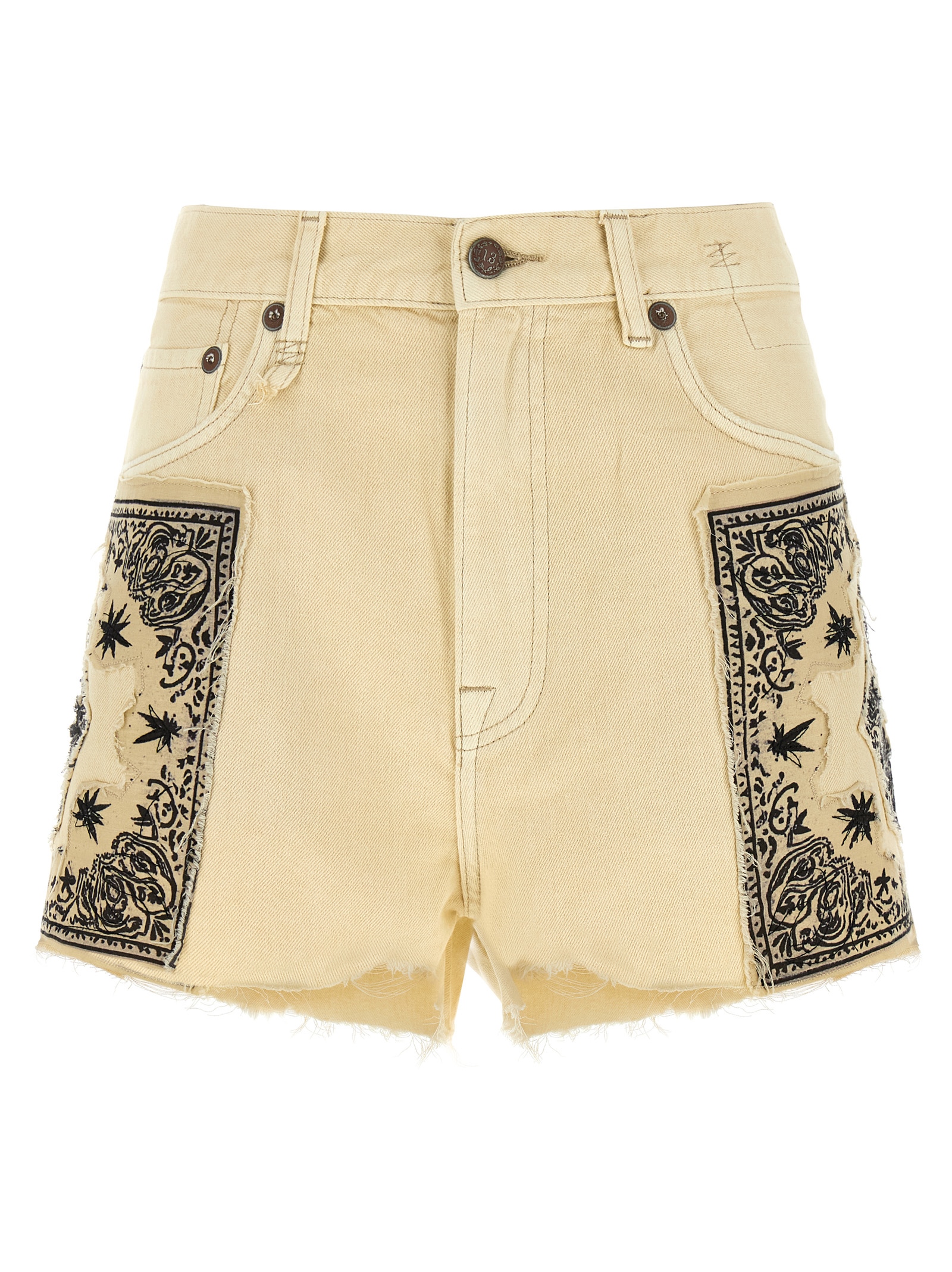 Beige Cotton Bermuda Shorts