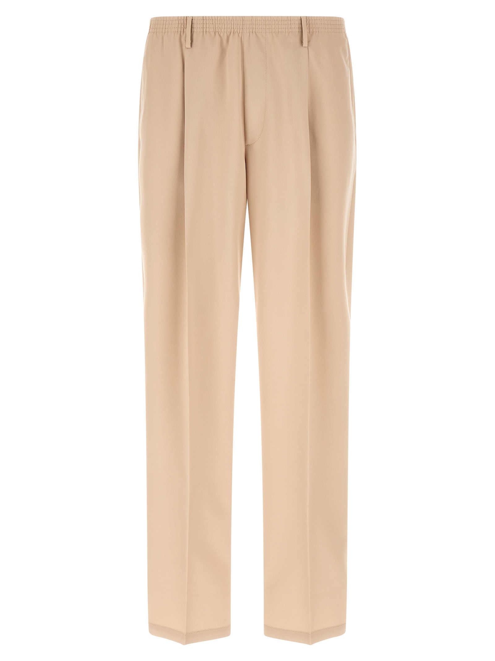 Beige Polyester Casual Pants