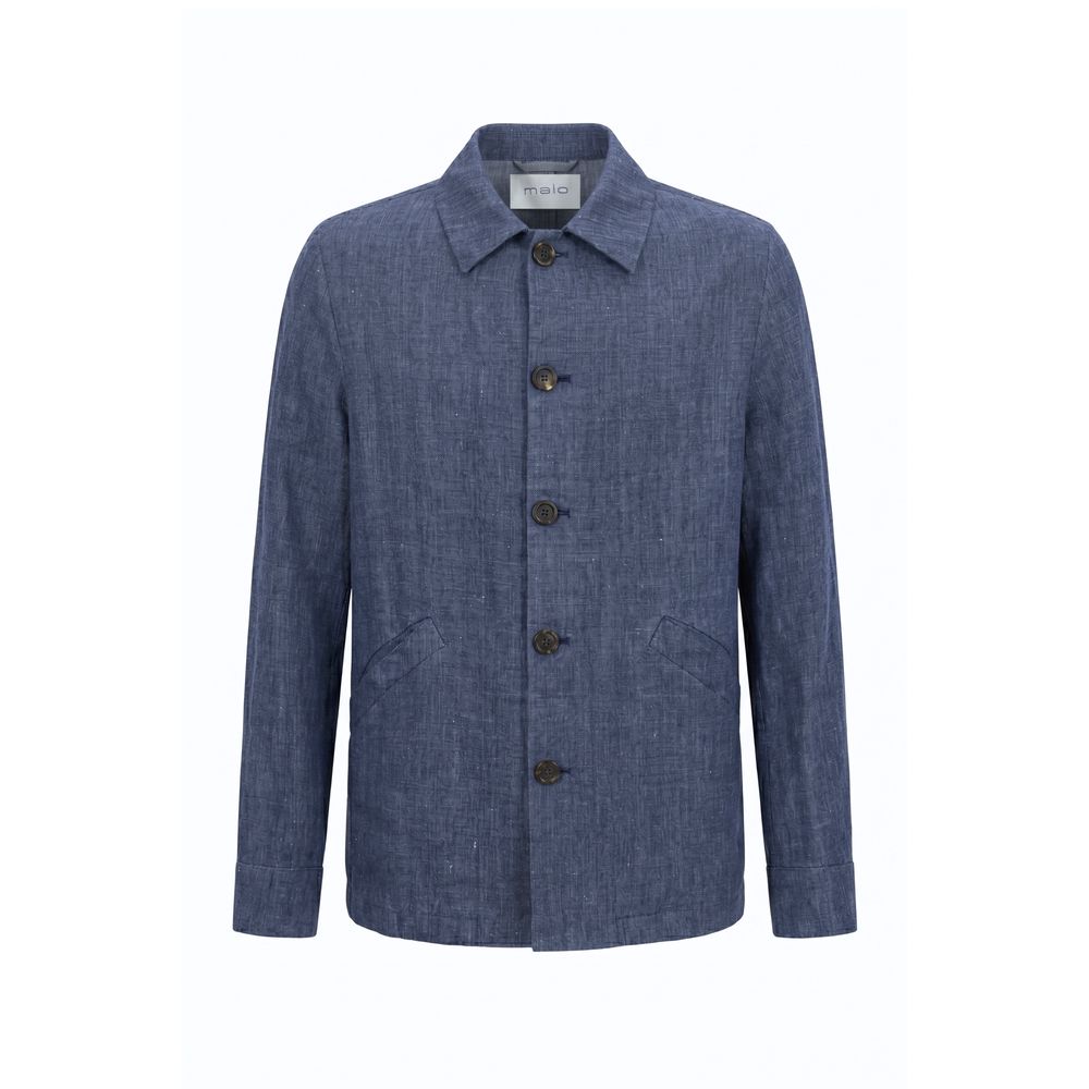 Blue Linen Men's Jacket