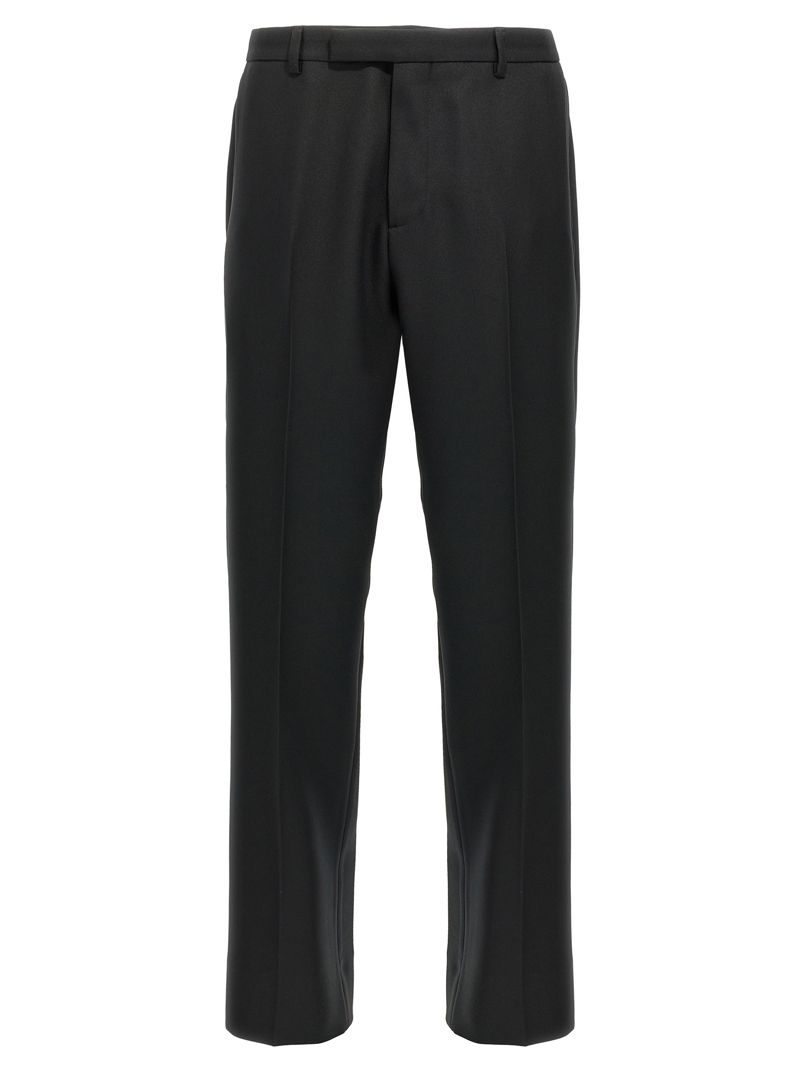 Black Polyester Casual Pants