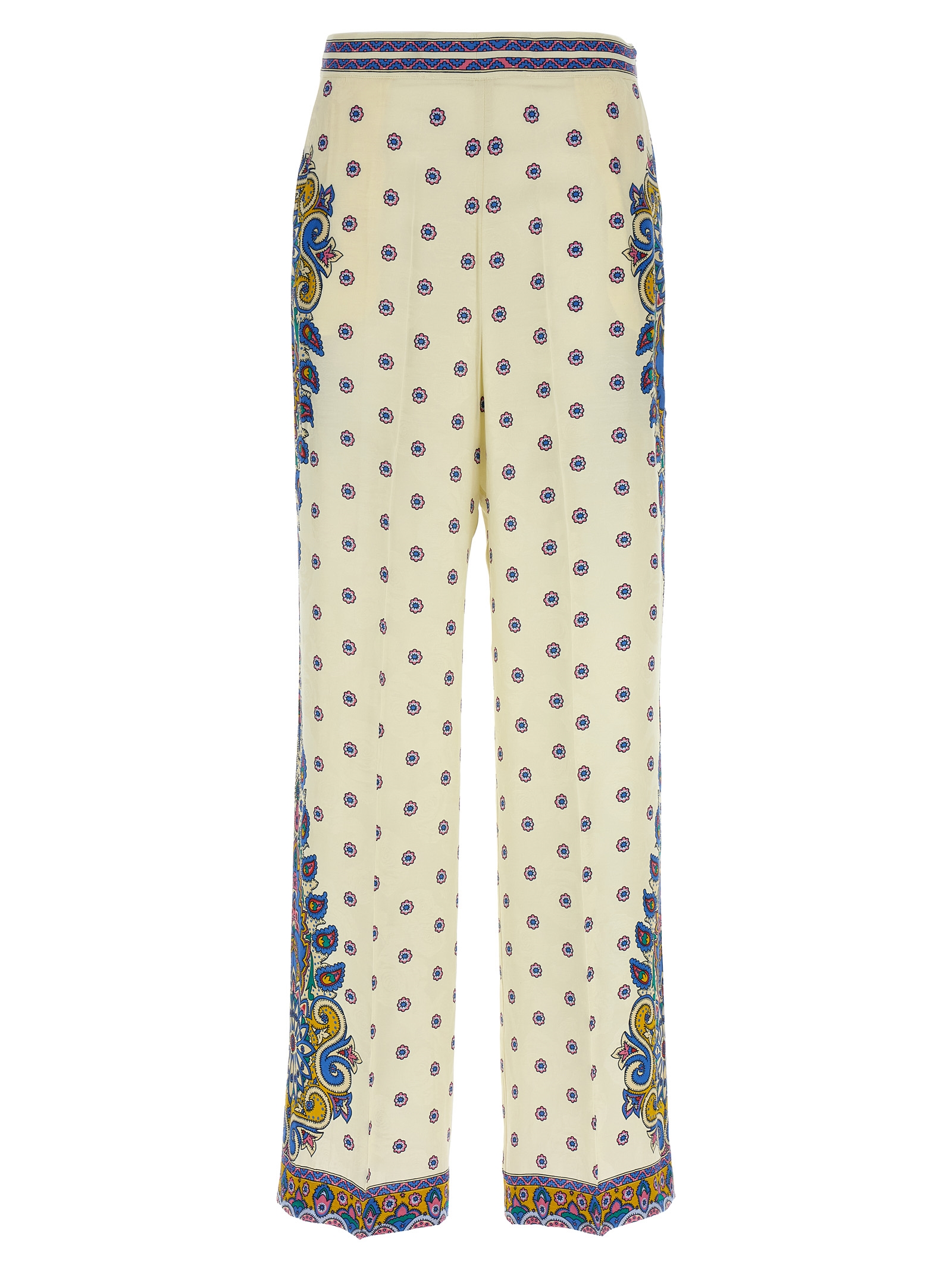 White Viscose Casual Pants