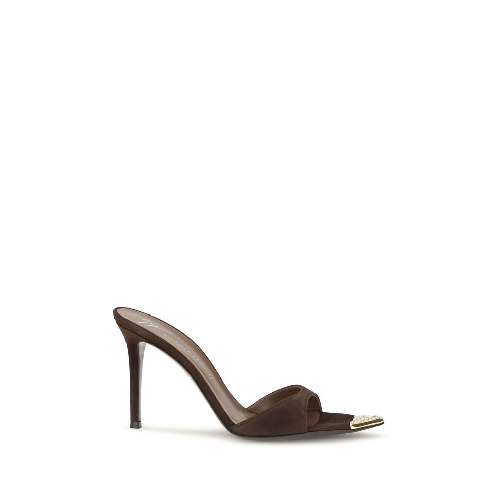 Brown Calf Leather Bos Taurus Stiletto Heel Sandals