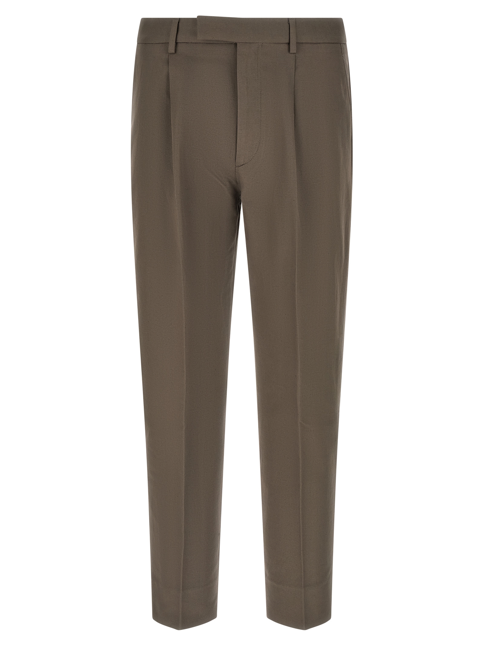 Brown Cotton Dress Pants